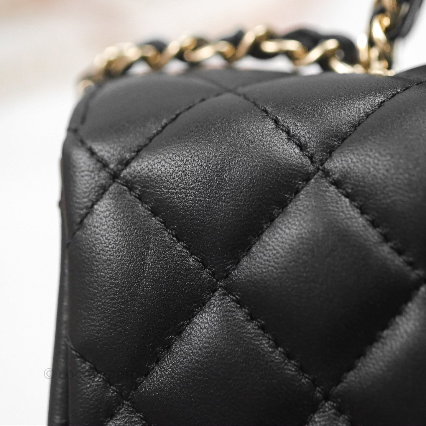 Chanel Crystals Top Handle Mini Rectangular Flap Bag Black Lambskin Gold Hardware