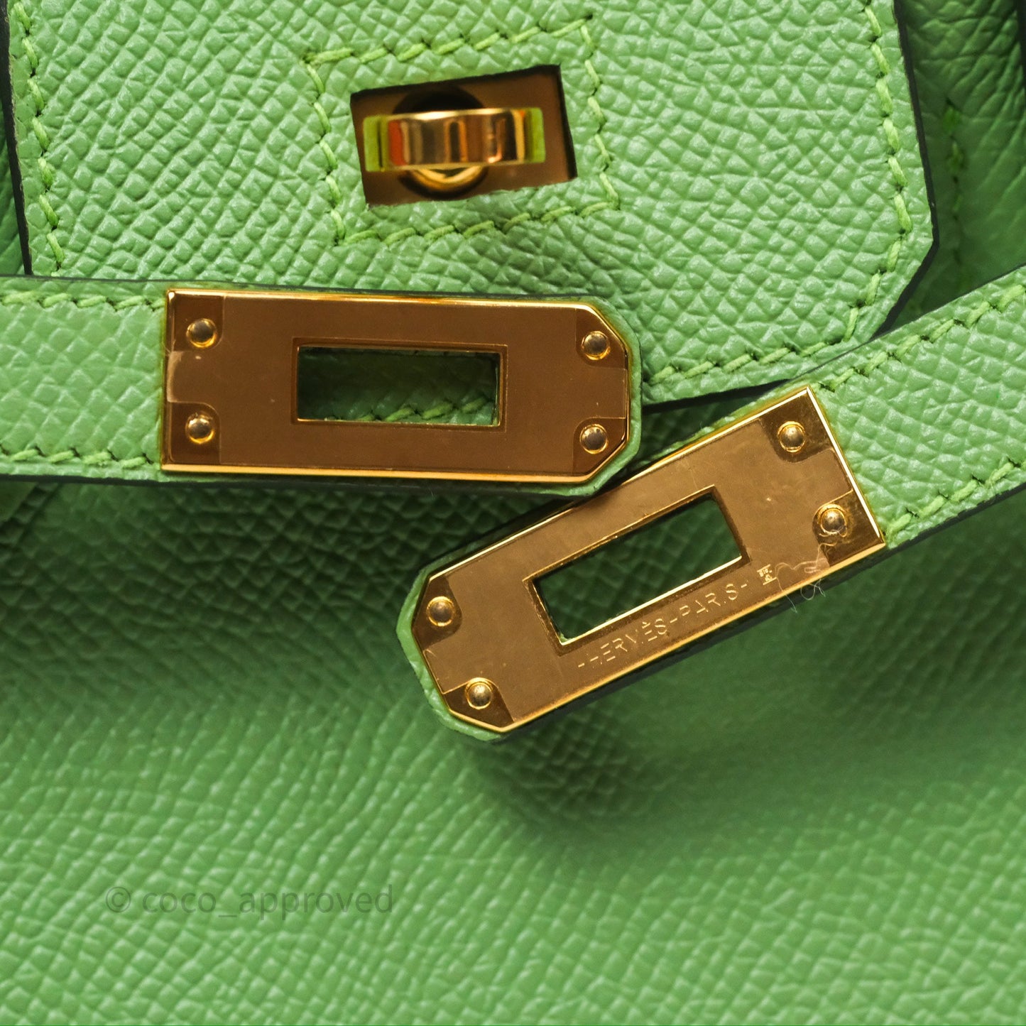 Hermès Birkin 25 Sellier Vert Criquet 3I Epsom Gold Hardware