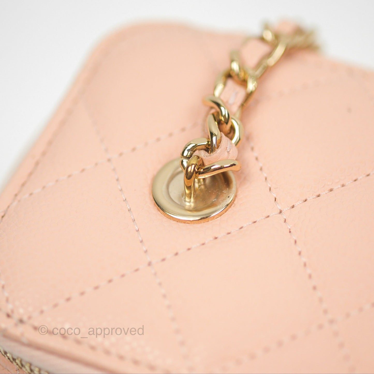 Chanel Vanity Rectangular Pink Beige Caviar Gold Hardware
