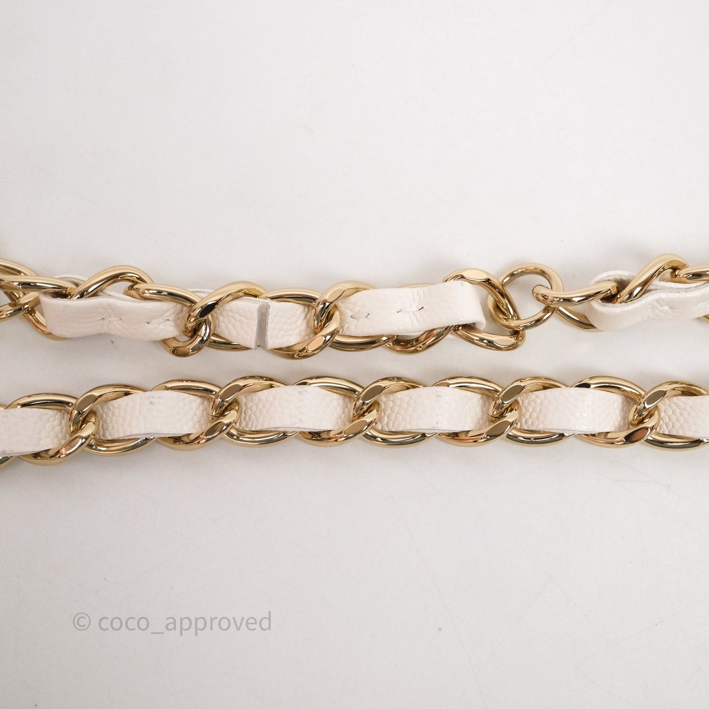 Chanel Mini Flap Belt Bag Caviar White Gold Hardware