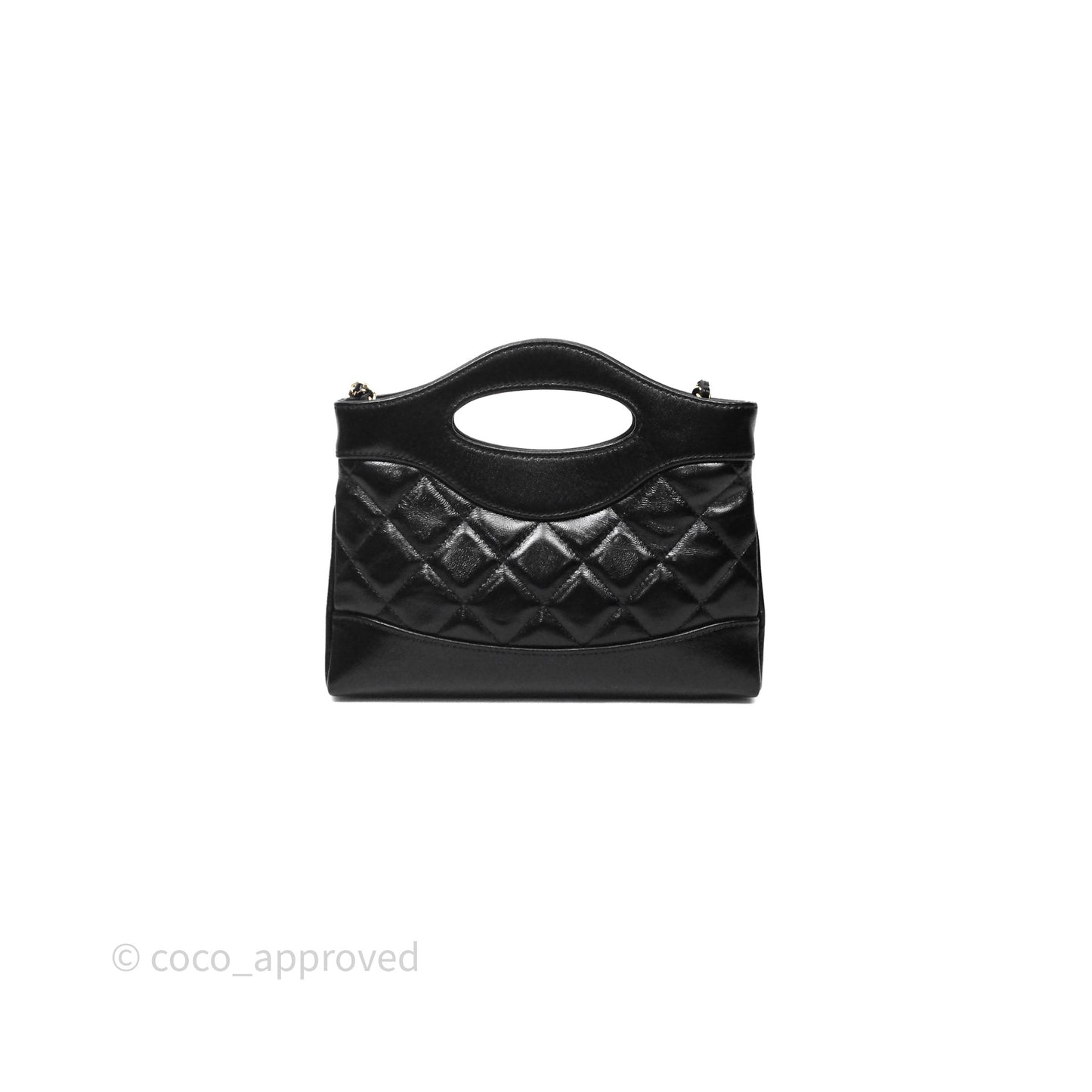 Chanel Nano 31 Black Shiny Lambskin Gold Hardware
