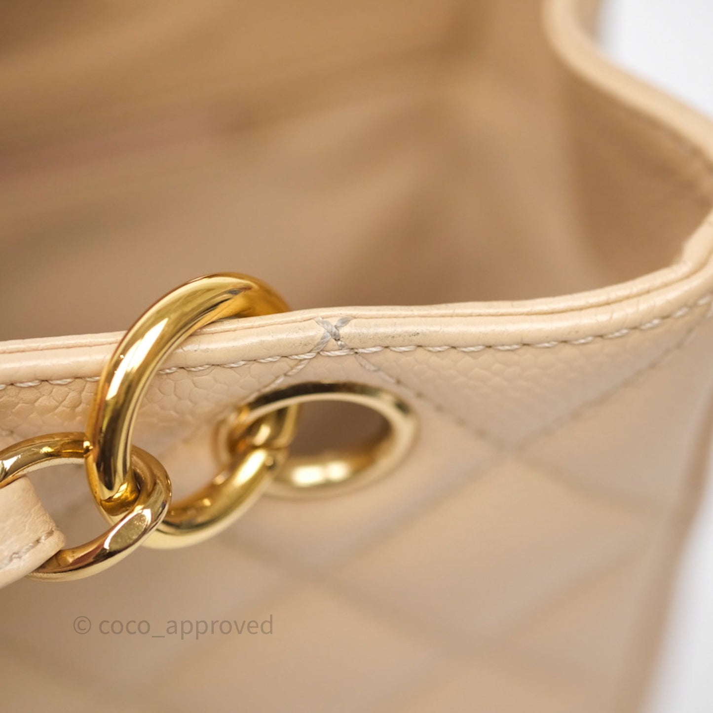 Chanel PST Tote Beige Caviar Gold Hardware