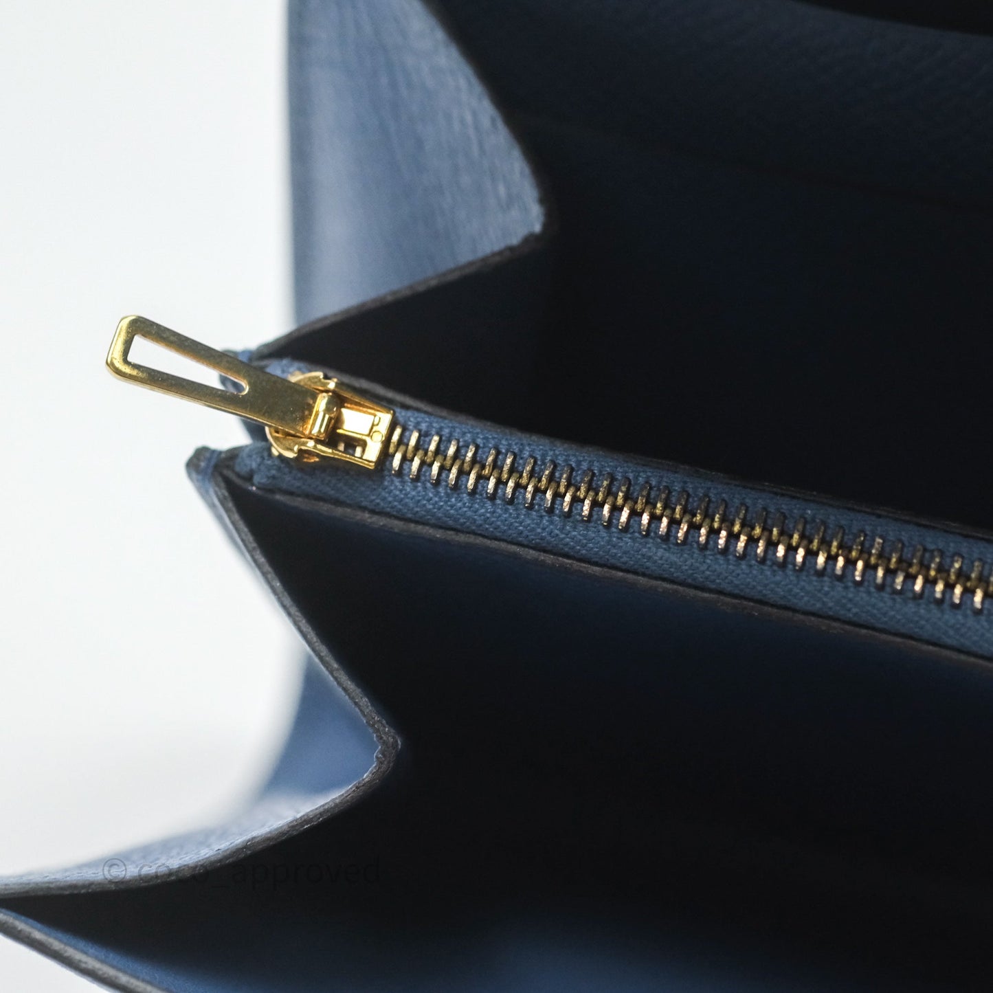 Hermès Constance Short Wallet Bleu Agate R2 Epsom Gold Hardware