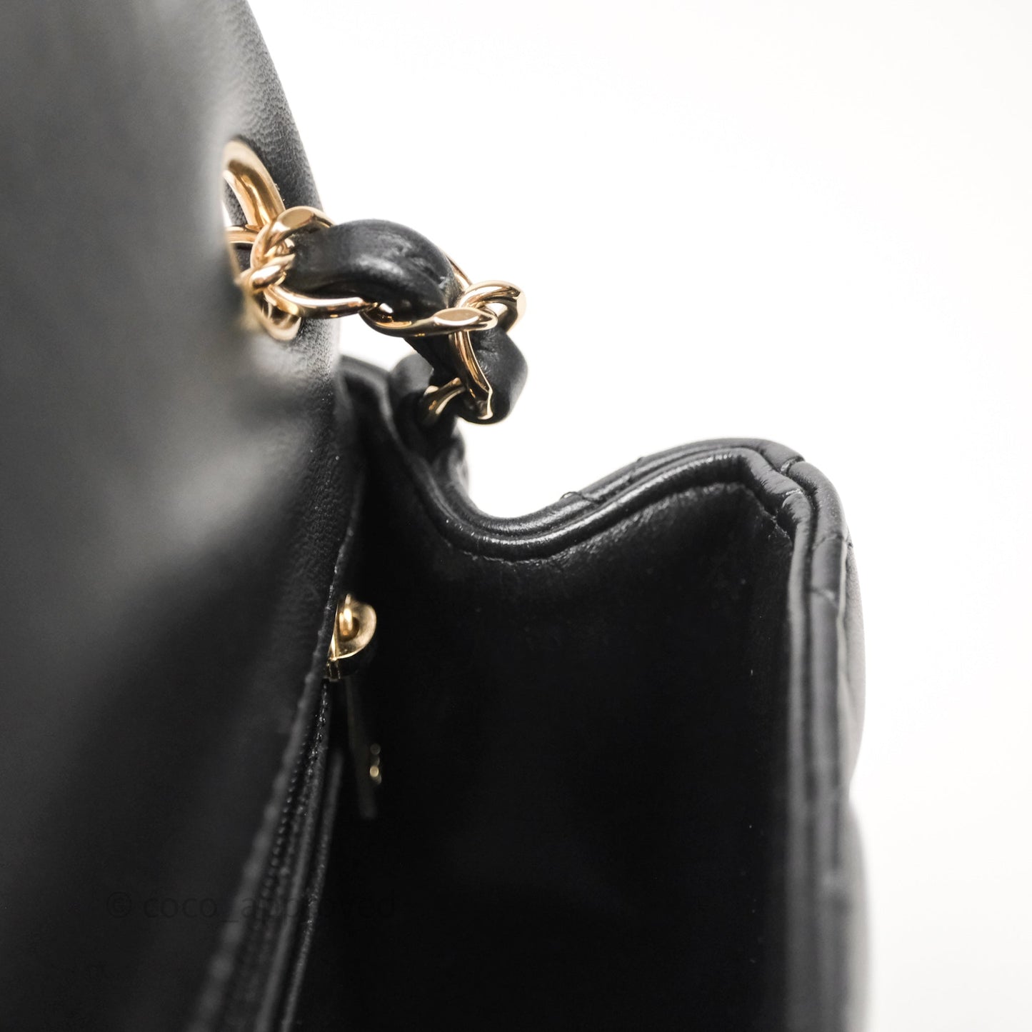 Chanel Mini Square Quilted Black Lambskin Gold Hardware