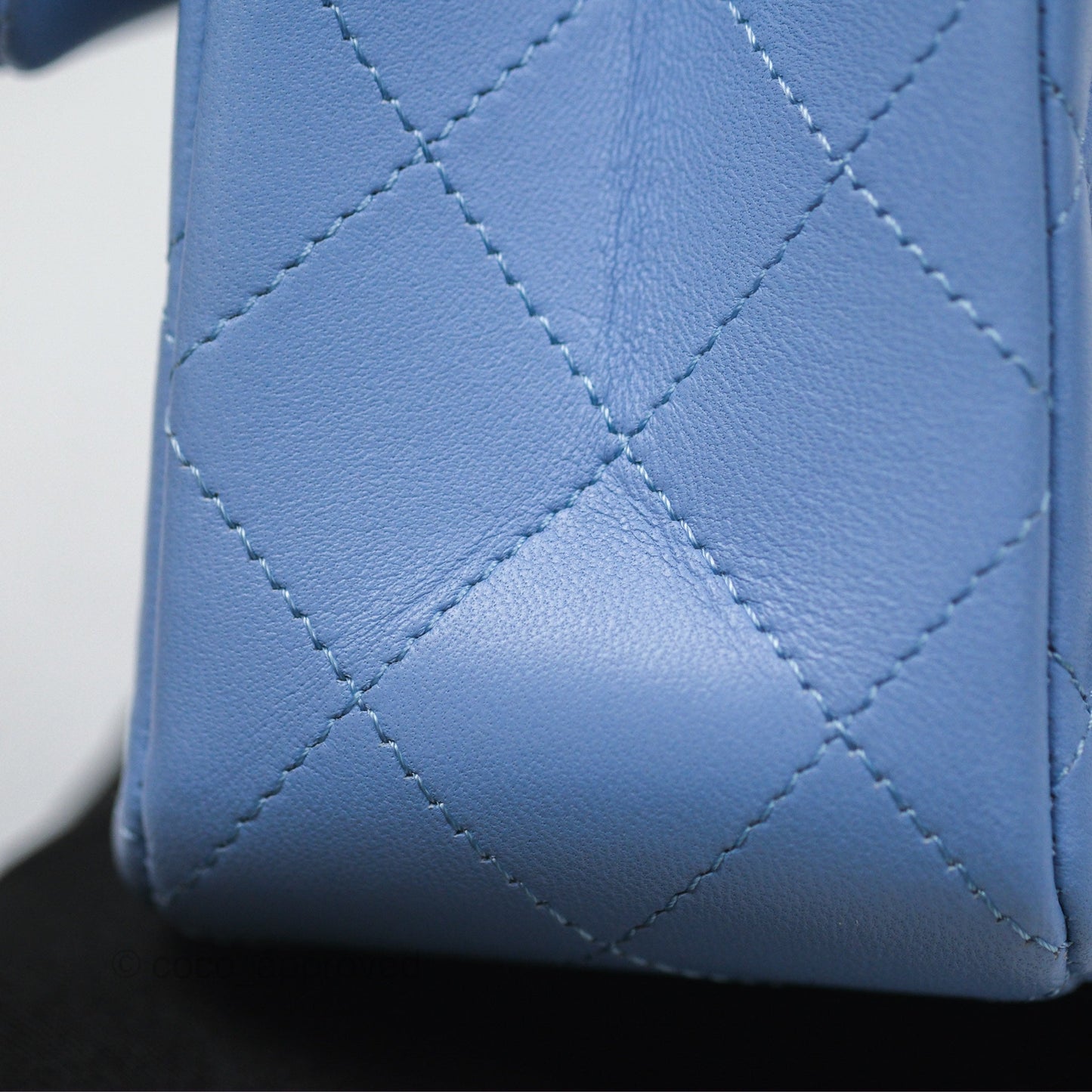 Chanel Small Classic Quilted Flap Sky Blue Lambskin Gold Hardware