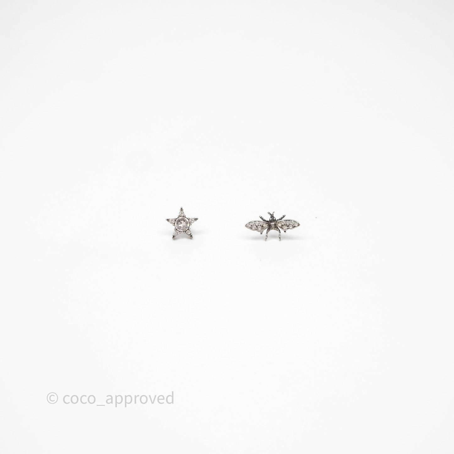 Dior J'ADIOR Earrings Antique Silver-Finish Metal with White Crystals