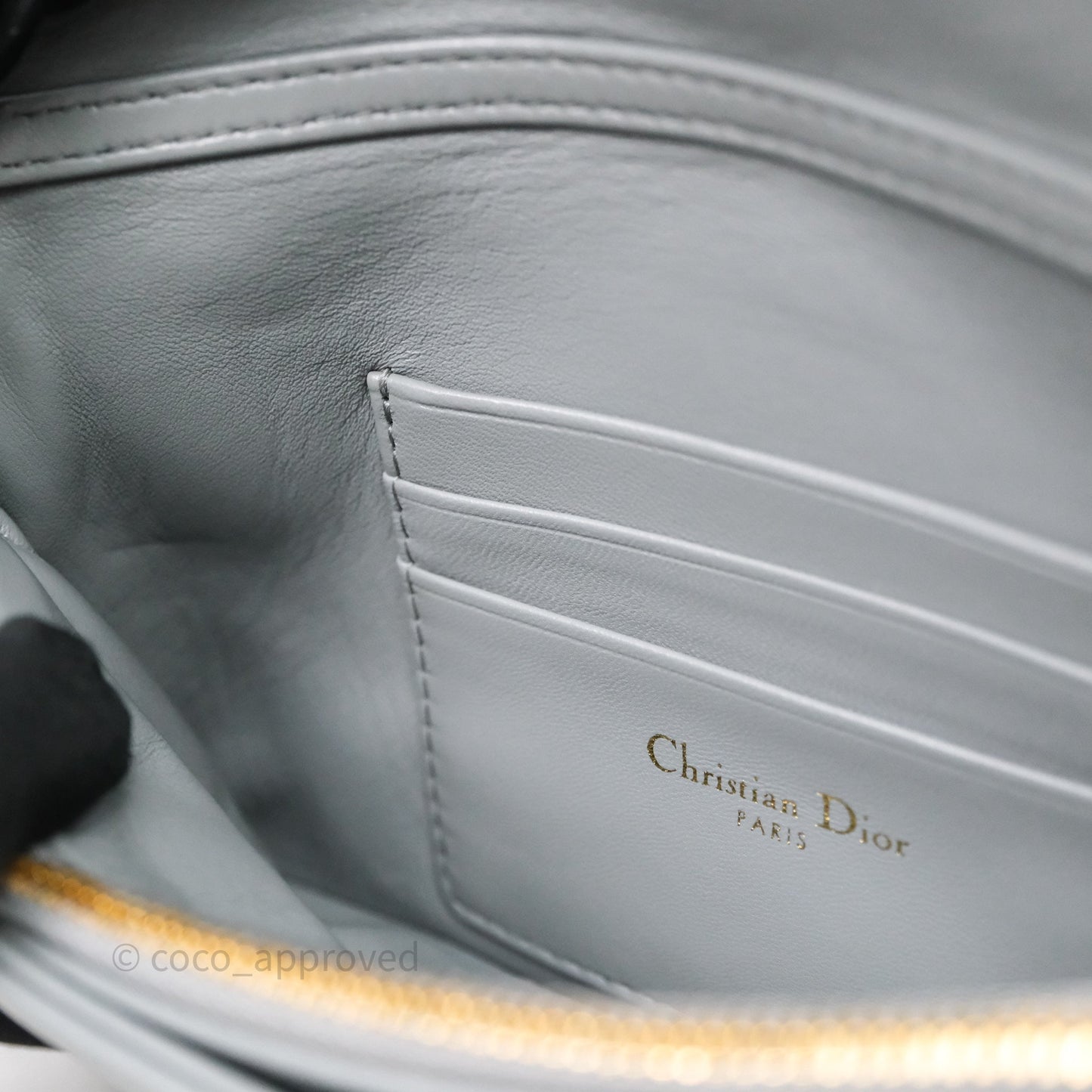 Christian Dior Mini Caro Bag Grey Macrocannage