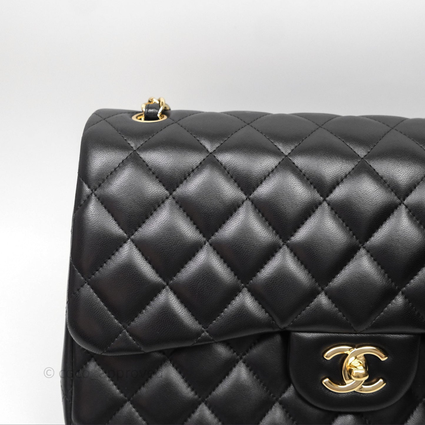 Chanel Jumbo Double Flap Black Lambskin Gold Hardware