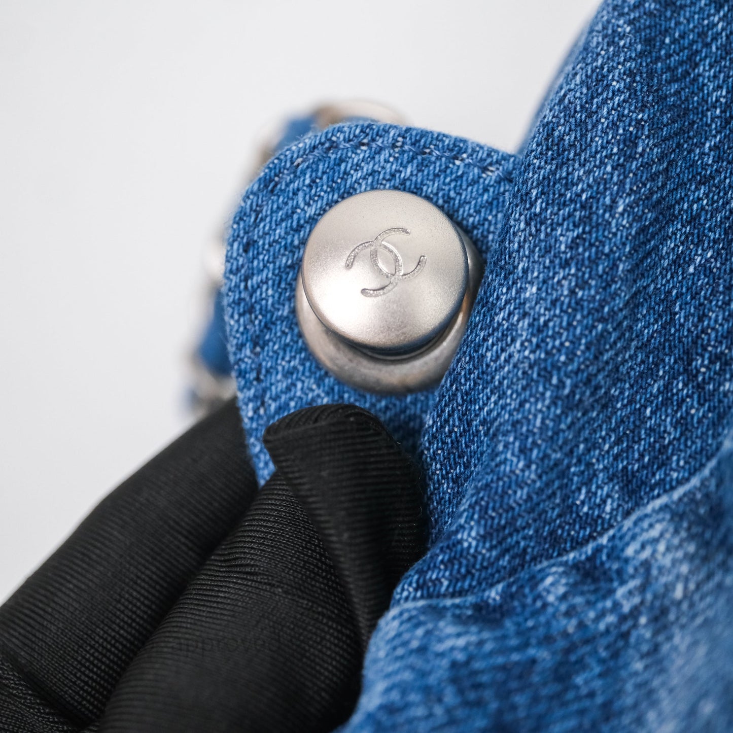 Chanel 22 Small Backpack Blue Denim Ruthenium Hardware