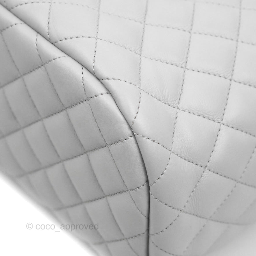 Chanel Large Quilted Urban Spirit Backpack Grey Gold Hardware