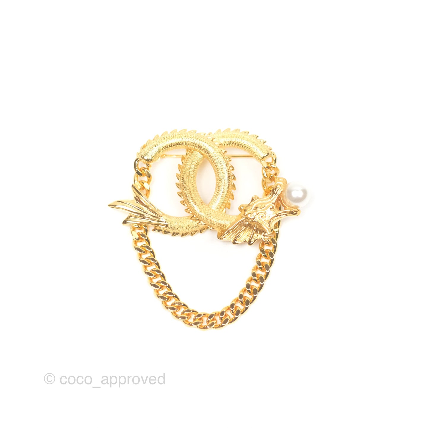 Chanel CC Dragon Chinese New Year Edition Brooch Gold Tone 24C