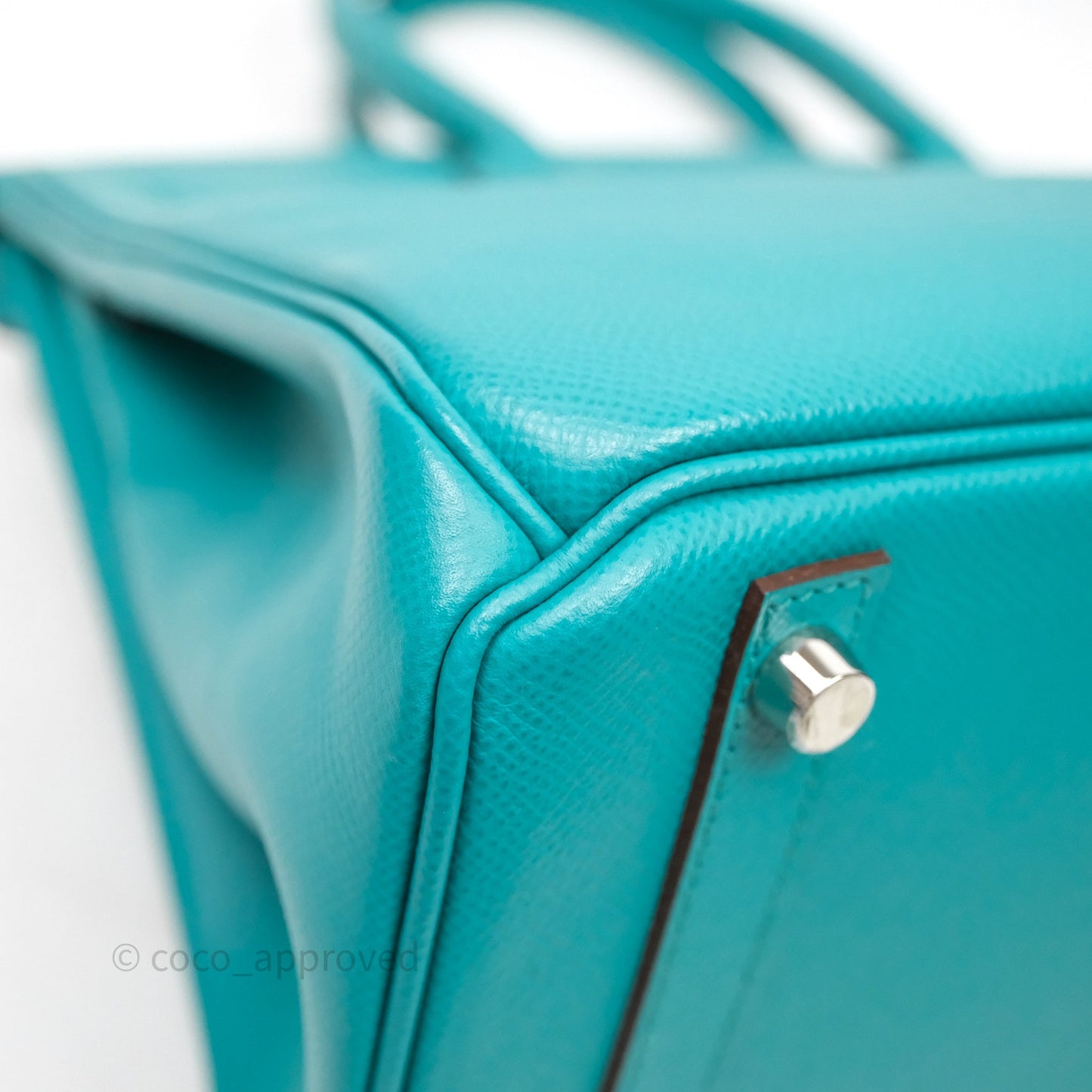 Hermès Birkin 30 Retourne Vert Verone U1 Epsom Palladium Hardware