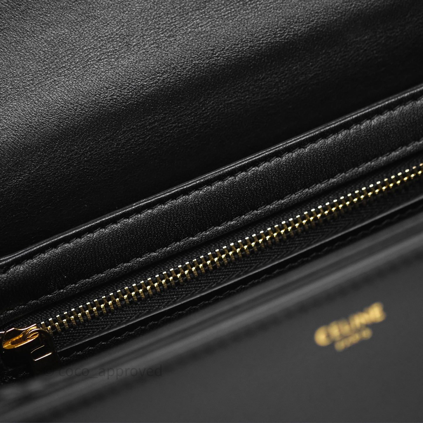 Celine Teen Triomphe Bag Shiny Calfskin Black