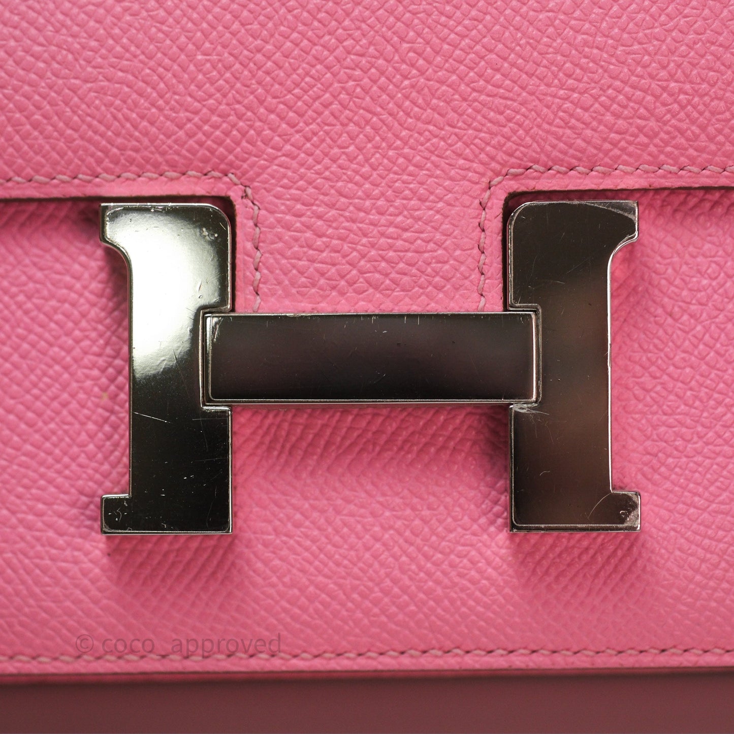 Hermès Constance Mini 18cm Rose d'ete Epsom Palladium Hardware