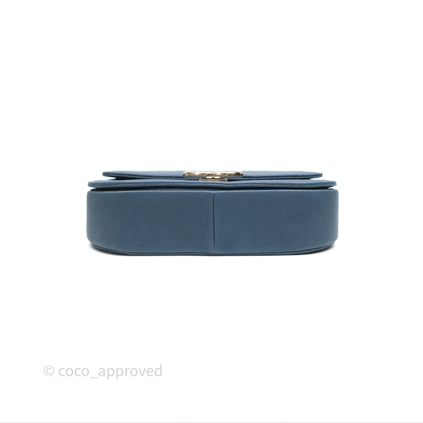 Chanel Medium Cuba Top Handle Flap Bag Blue Caviar Gold Hardware