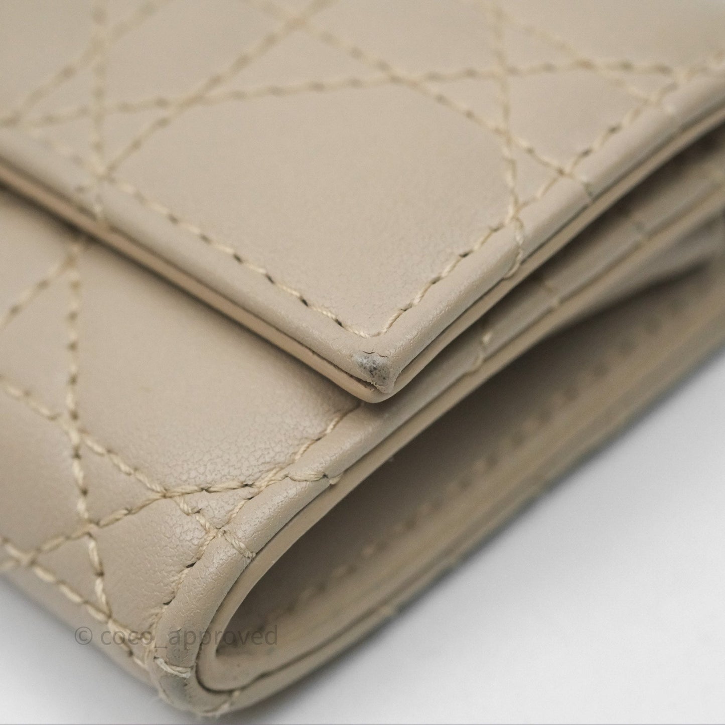 Christian Dior My Dior Glycine Wallet Powder Beige Cannage Lambskin