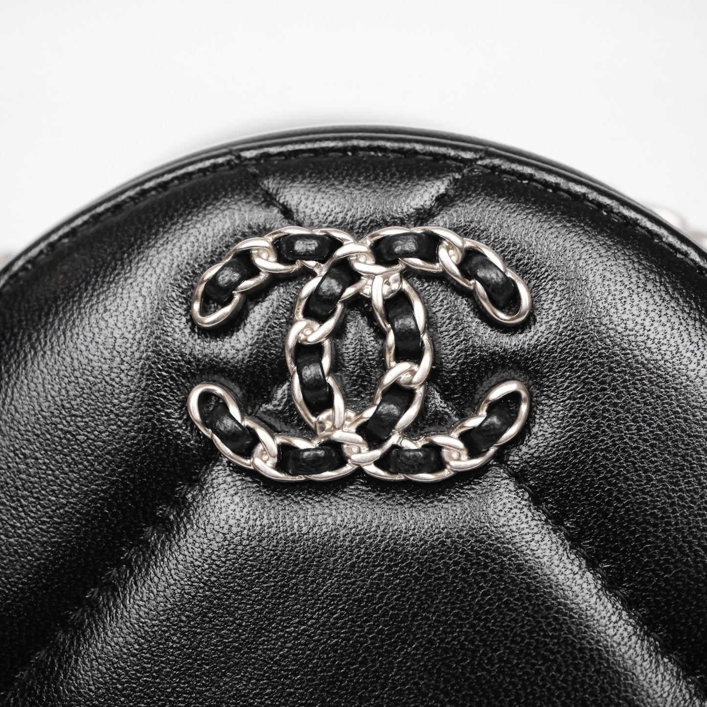 Chanel 19 Round Clutch With Chain Black Mixed Hardware