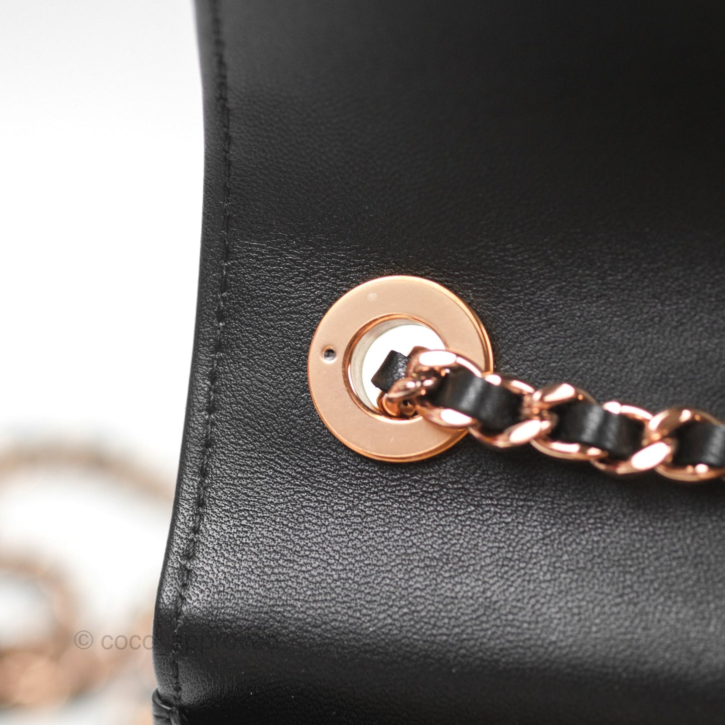 Chanel Mini Quilted Trendy CC Clutch With Chain Black Lambskin Rose Gold Hardware