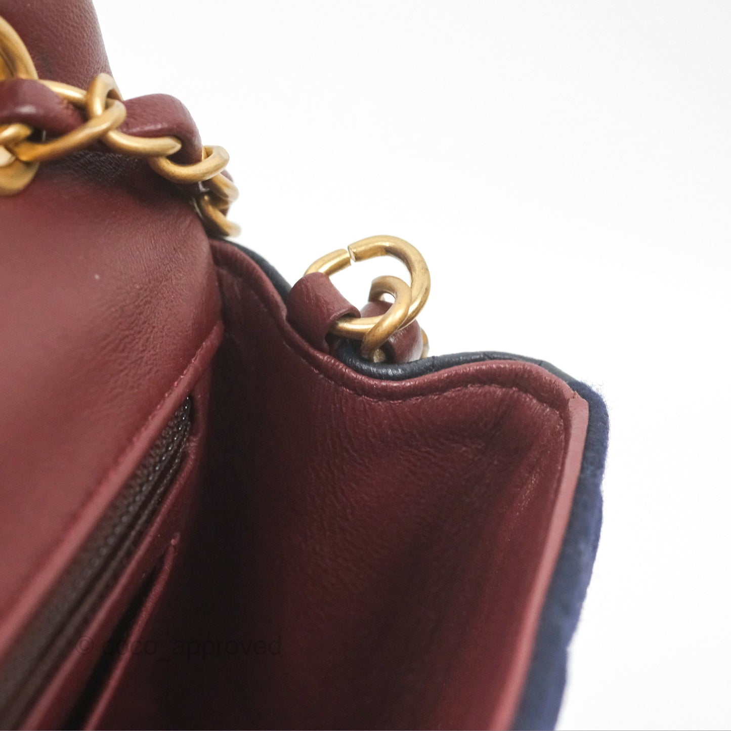 Chanel Mini Charms Rectangular Flap Navy Wool Aged Gold Hardware 18C