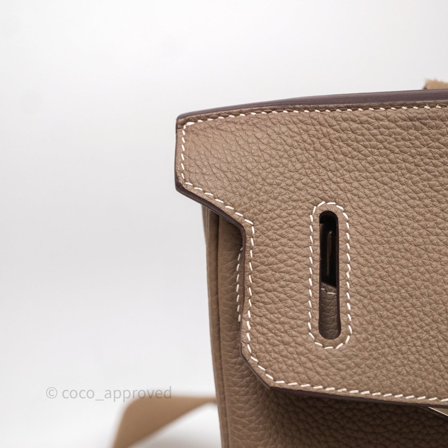 Hermès Hac a Dos PM Backpack Etoupe 18 Togo Palladium Hardware