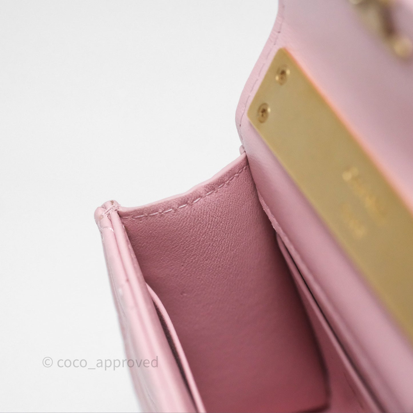 Chanel Mini Enamel Handle Clutch on Chain Pink Lambskin Gold Hardware 22B