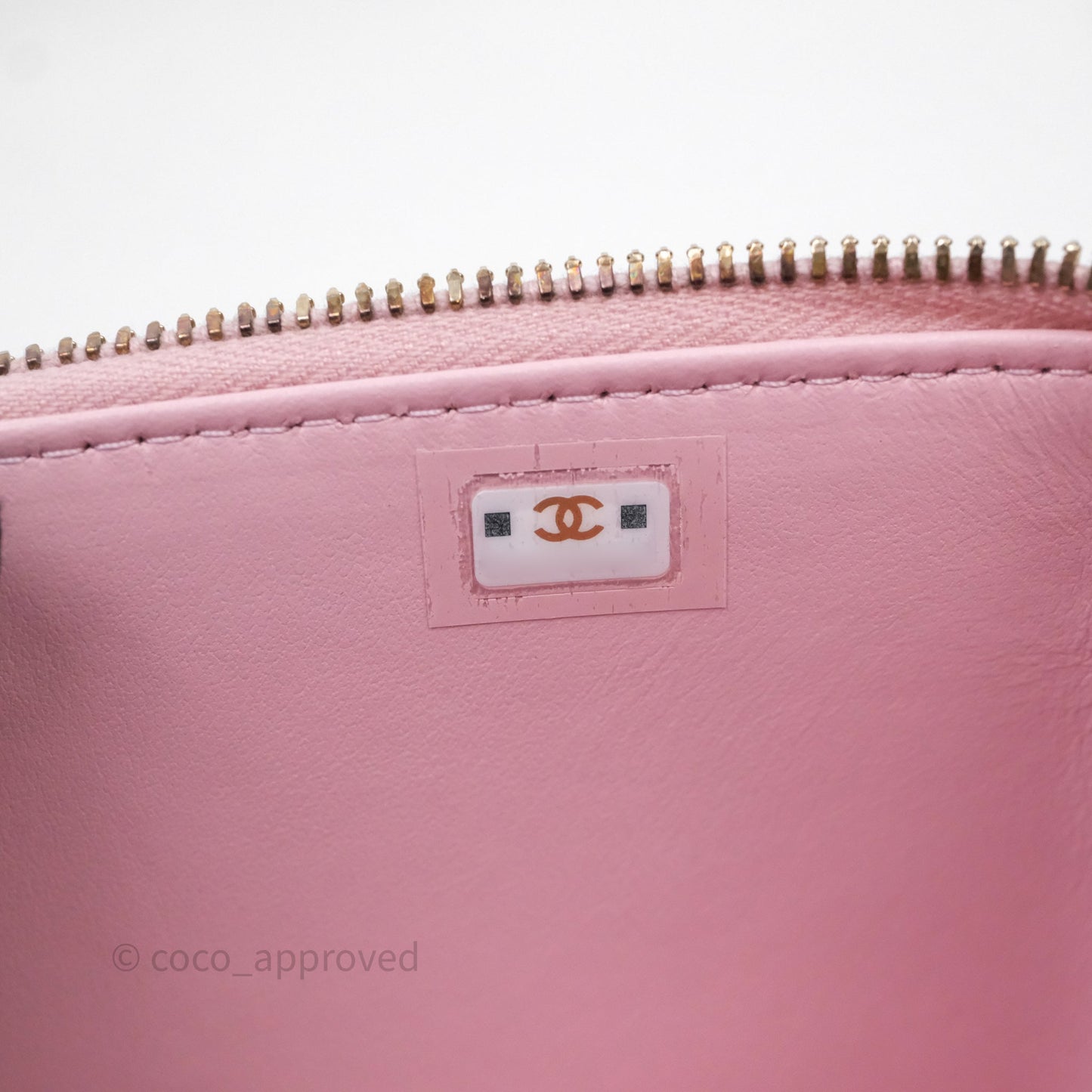 Chanel Vanity with Multicolor Resin Chain Pink Lambskin Aged Gold Hardware