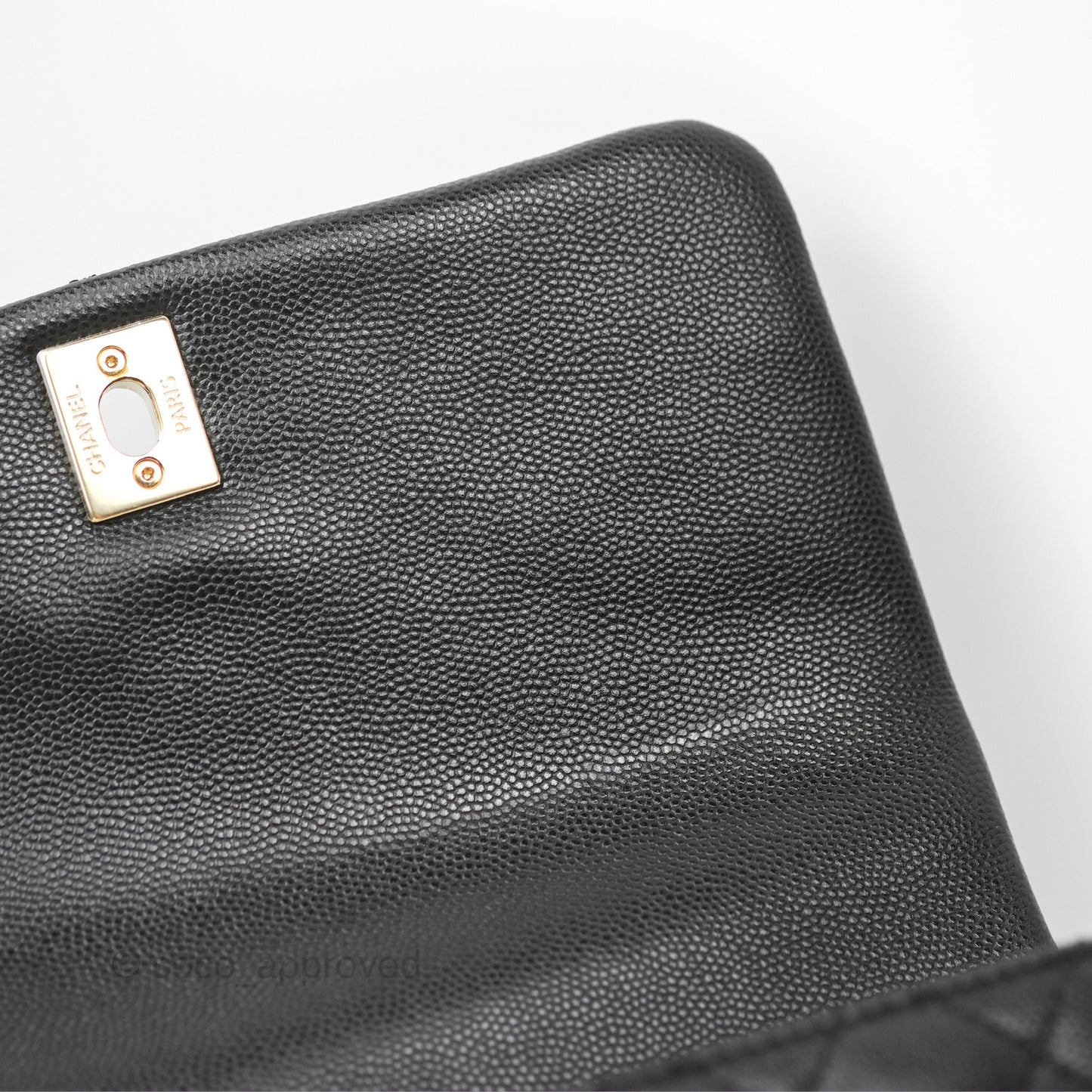 Chanel Small Quilted Coco Handle Black Caviar Gold Hardware