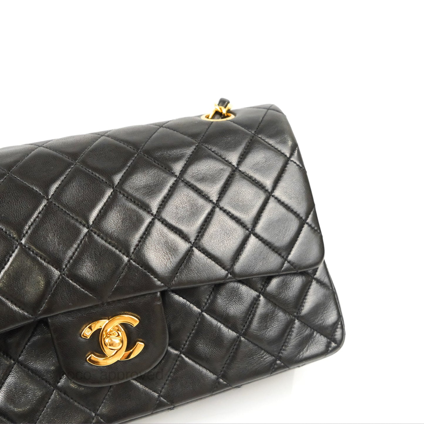 Chanel Vintage Medium Classic Flap Black Lambskin 24K Gold Hardware