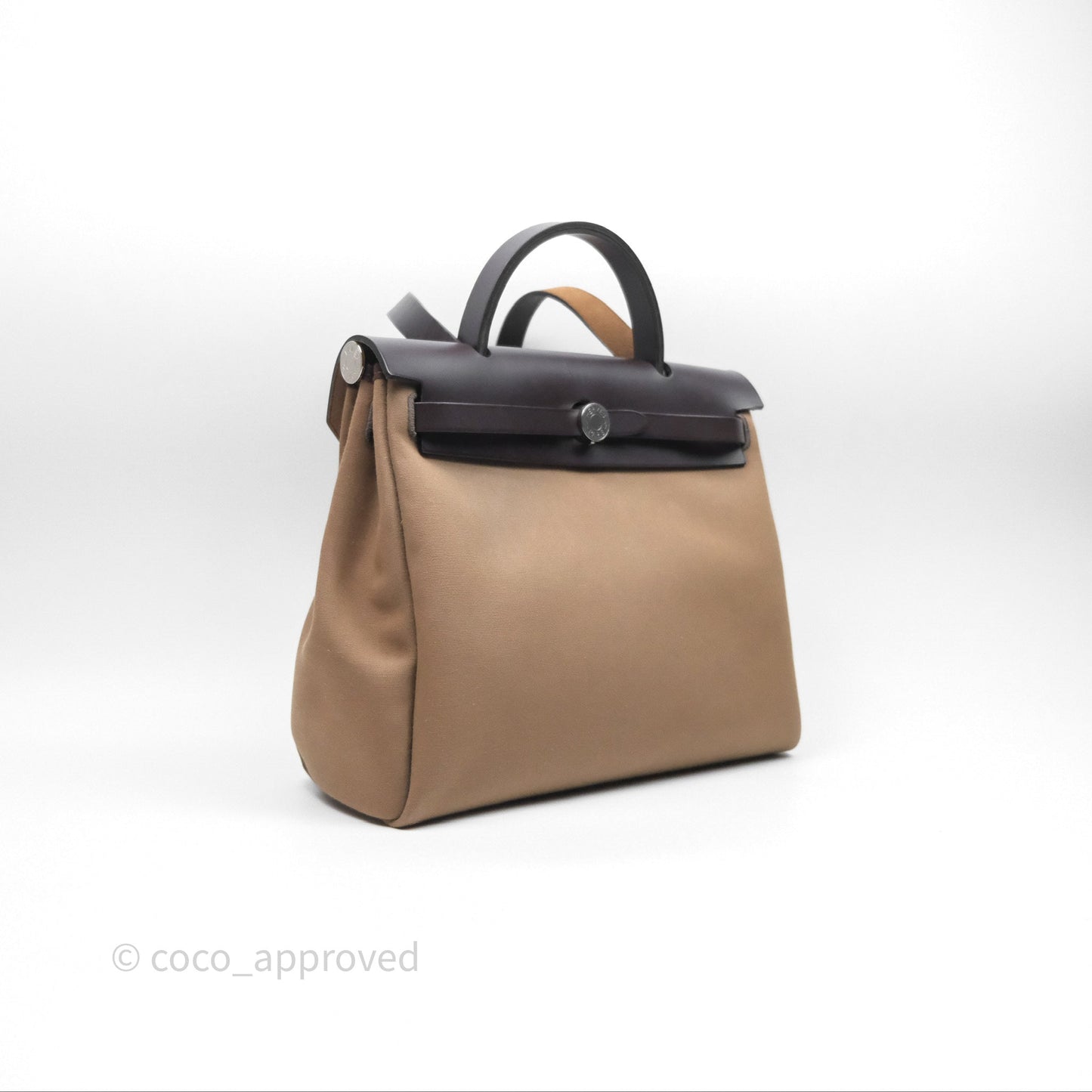 Hermès Herbag Zip 31 Retourne Etoupe 18/ Ebene 46 Canvas Palladium Hardware