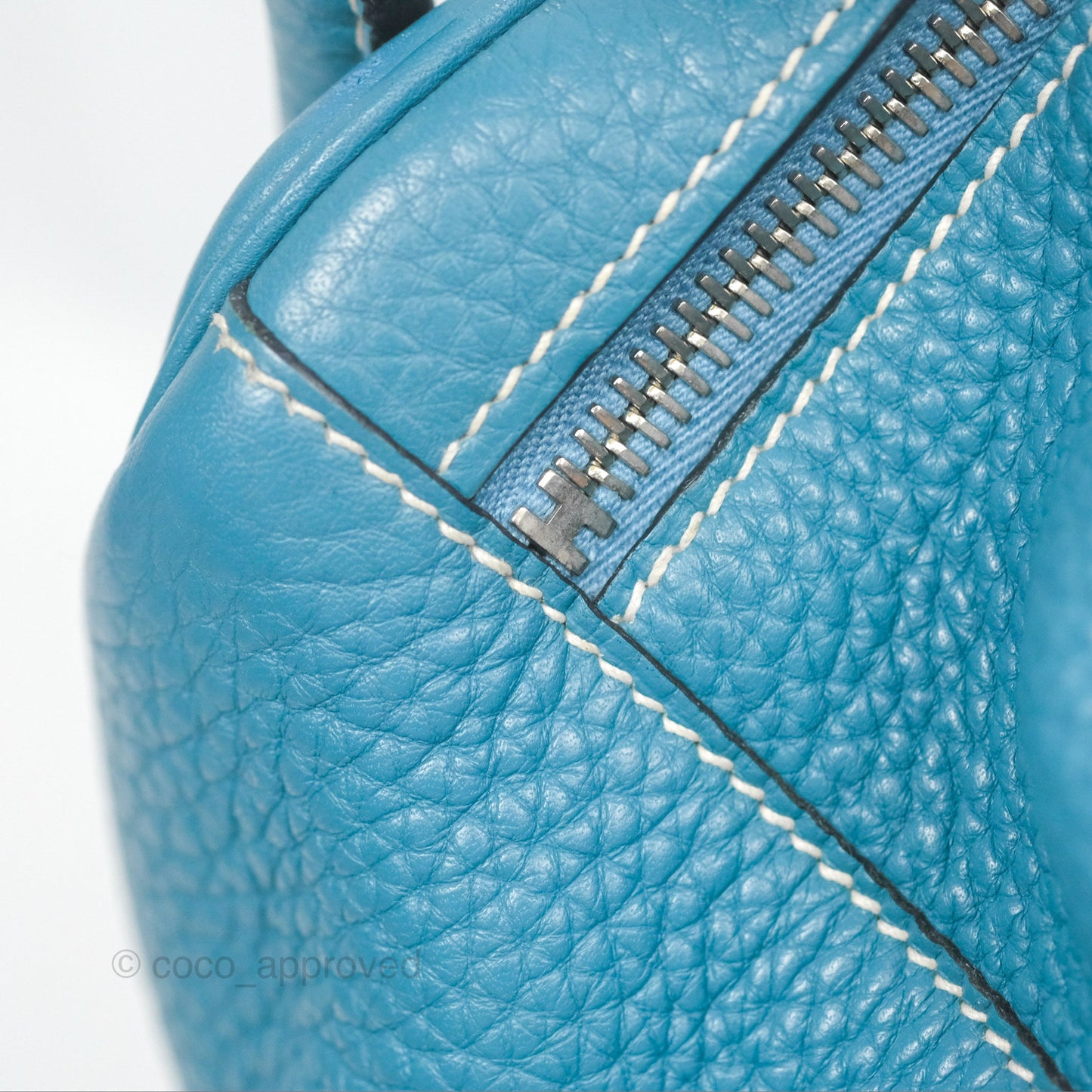 Hermès Lindy 34 Blue Jean Clemence Palladium Hardware