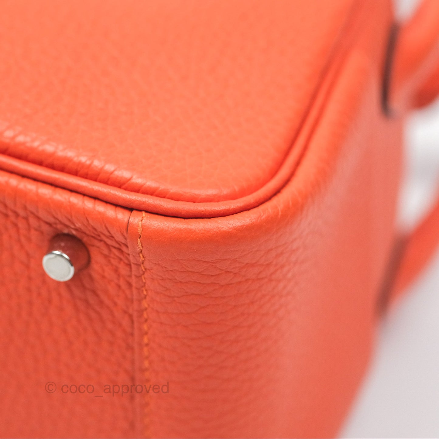 Hermès Mini Lindy 20 Orange Poppy 8V Clemence Palladium Hardware