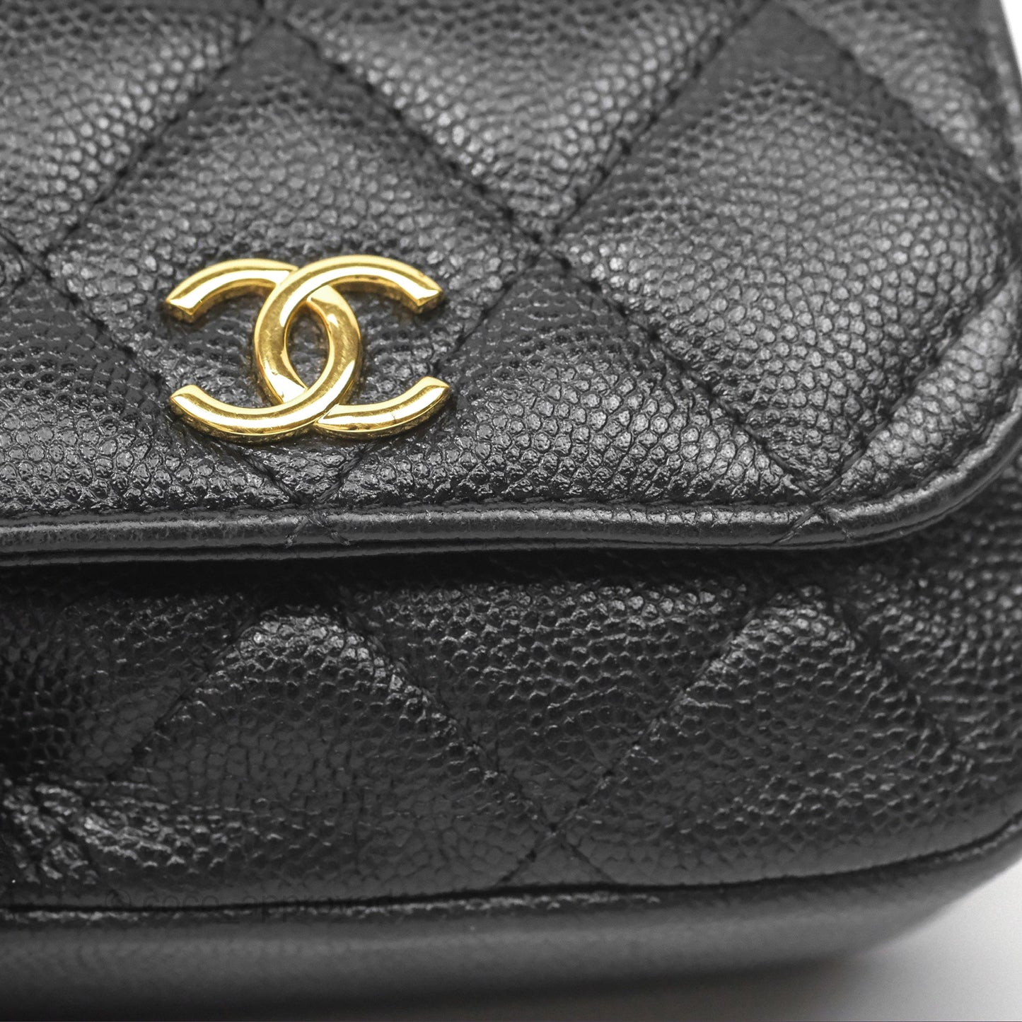 Chanel Clutch with Chain Black Caviar Gold Hardware 22K