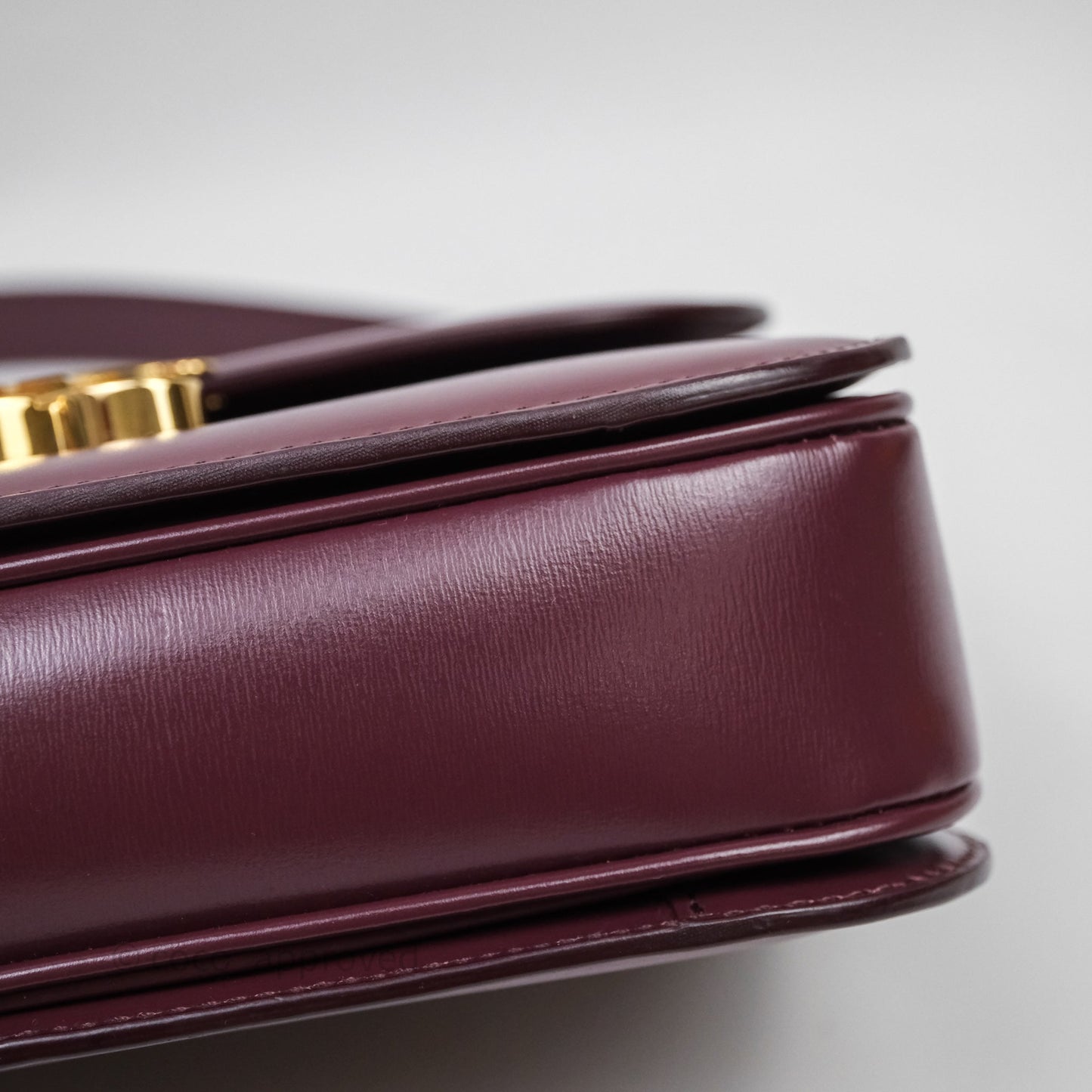Celine Medium Triomphe Acai Burgundy Shiny Calfskin Gold Hardware