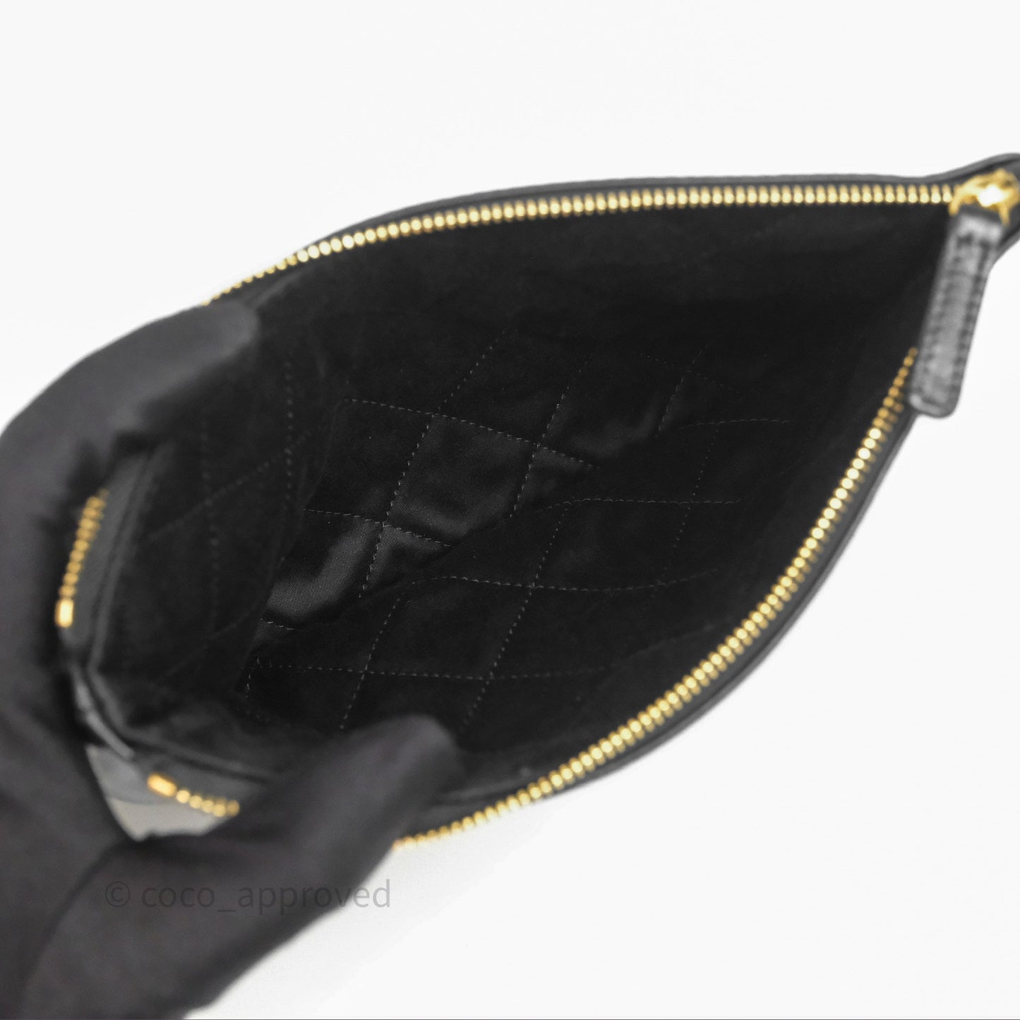 Chanel 22 Bag Small Black Shiny Calfskin Aged Gold Hardware
