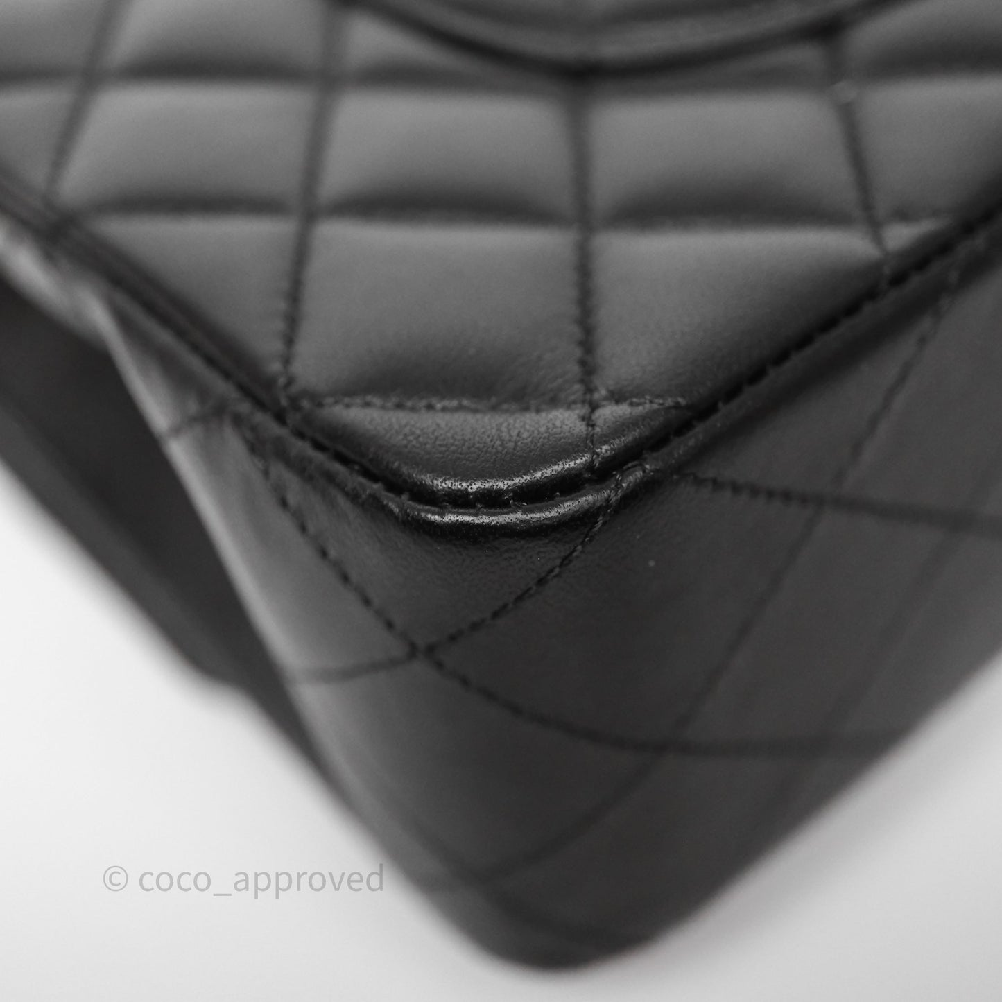 Chanel Classic M/L Medium Flap Quilted Black Lambskin Gold Hardware