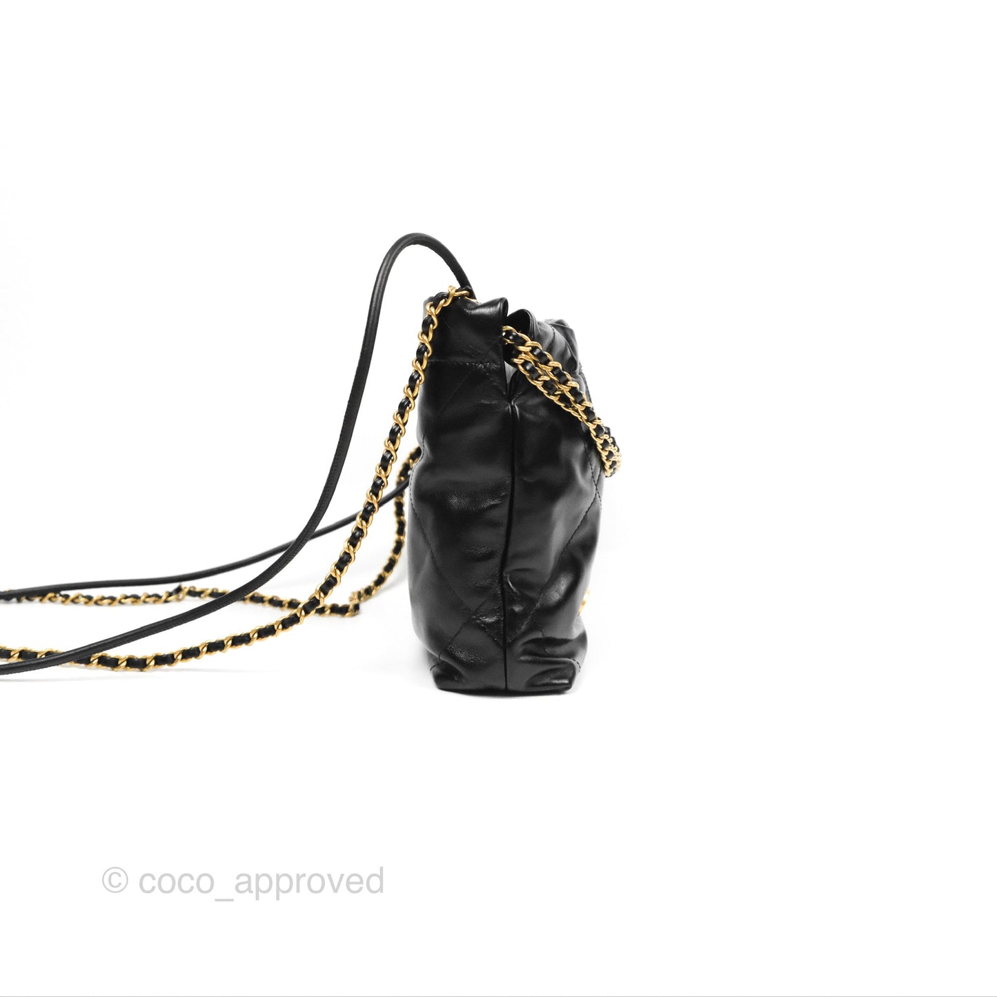 Chanel 22 Mini Bag Black Crumpled Calfskin