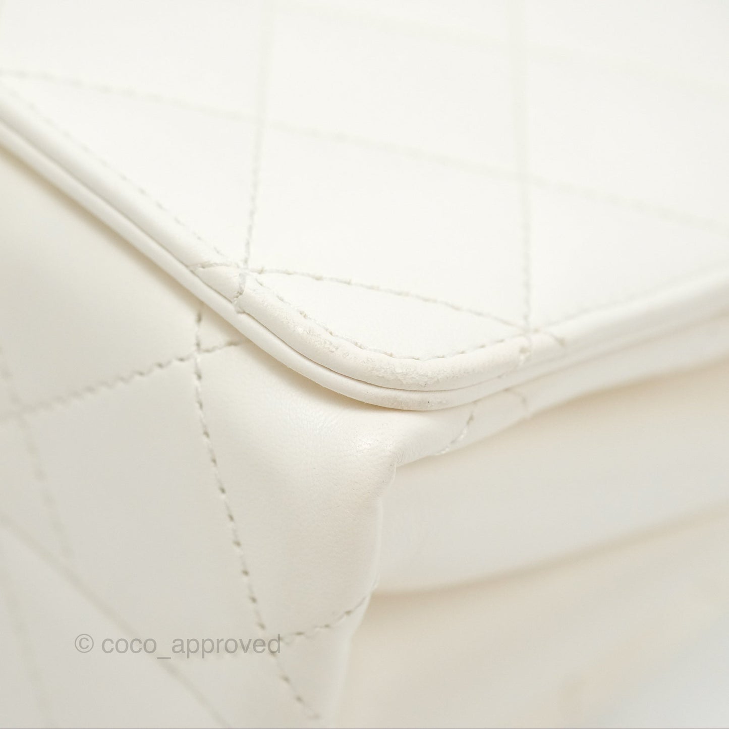 Chanel Mini Flap Bag with Enamel Charm Chain White Lambskin Gold Hardware