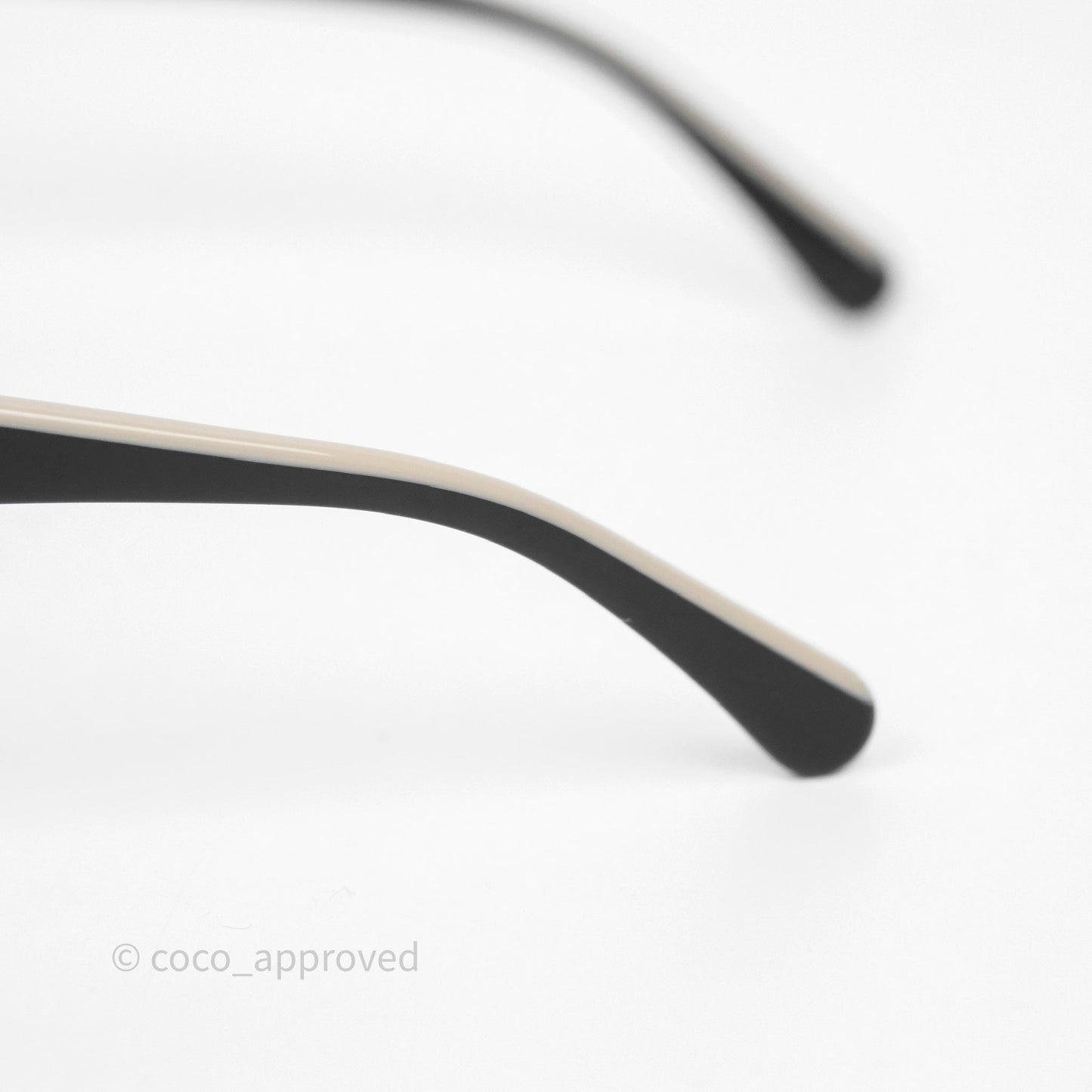 Chanel Logo Butterfly Sunglasses Black Beige Acetate