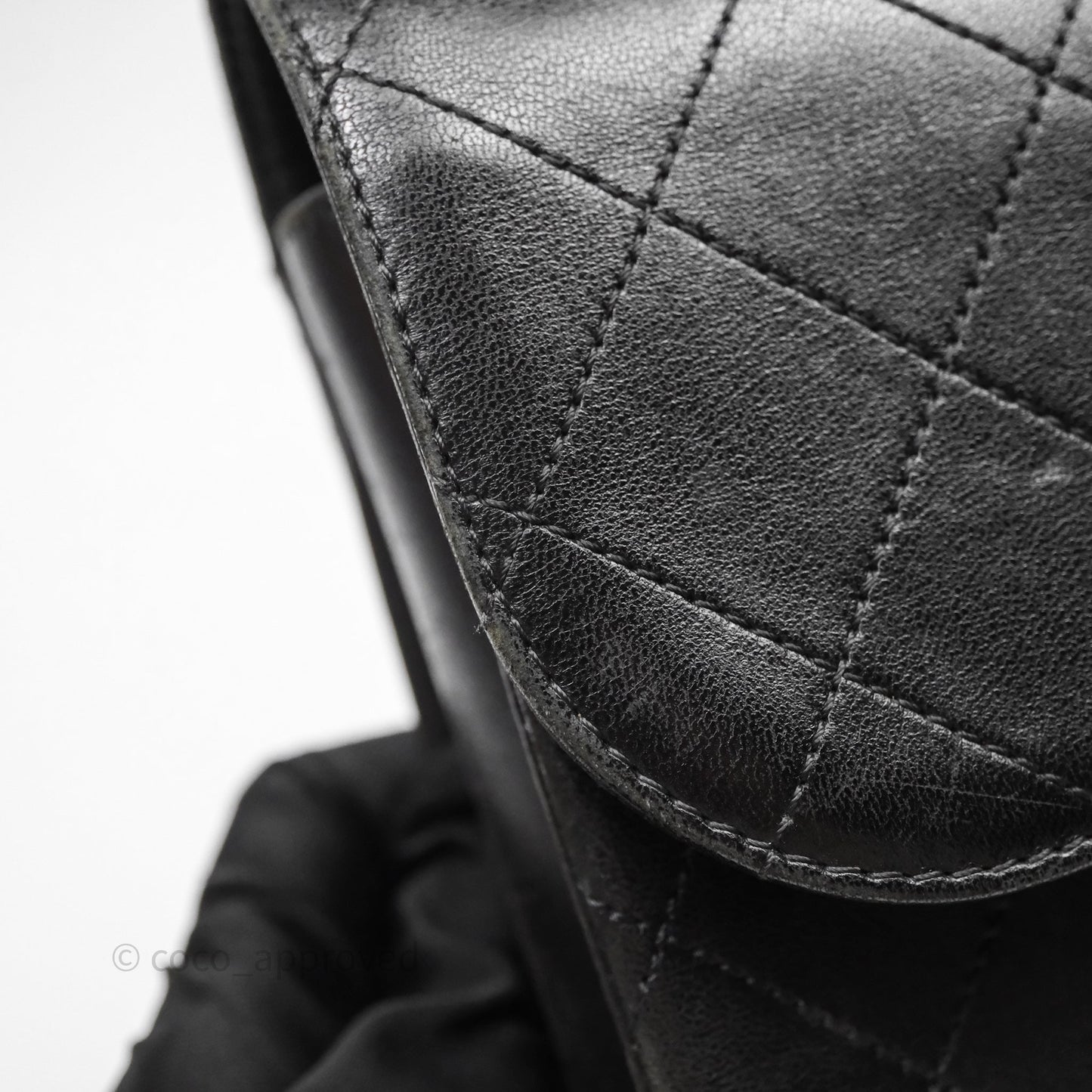 Chanel Quilted Flap Bag Black Calfskin Aged Gold Hardware