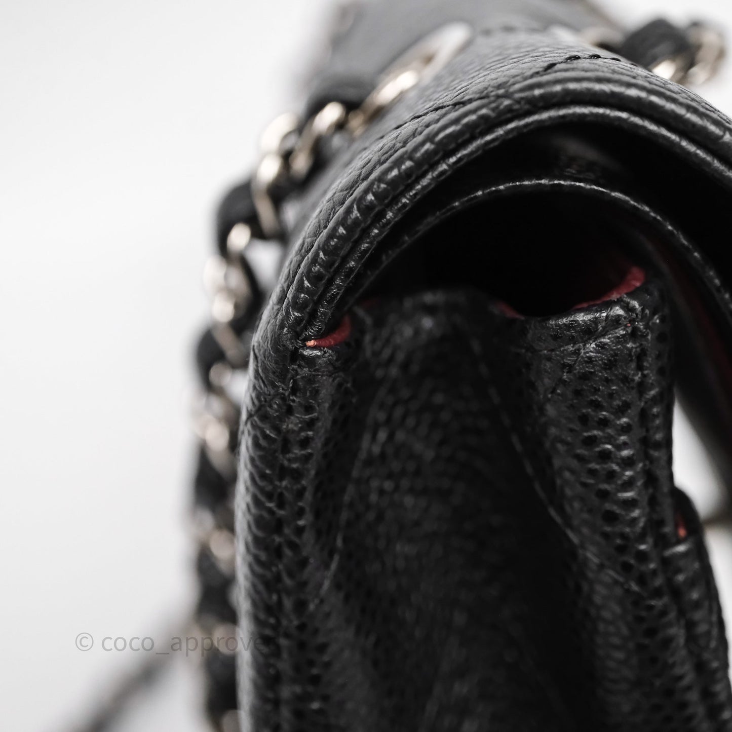 Chanel Classic M/L Medium Flap Quilted Black Caviar Silver Hardware