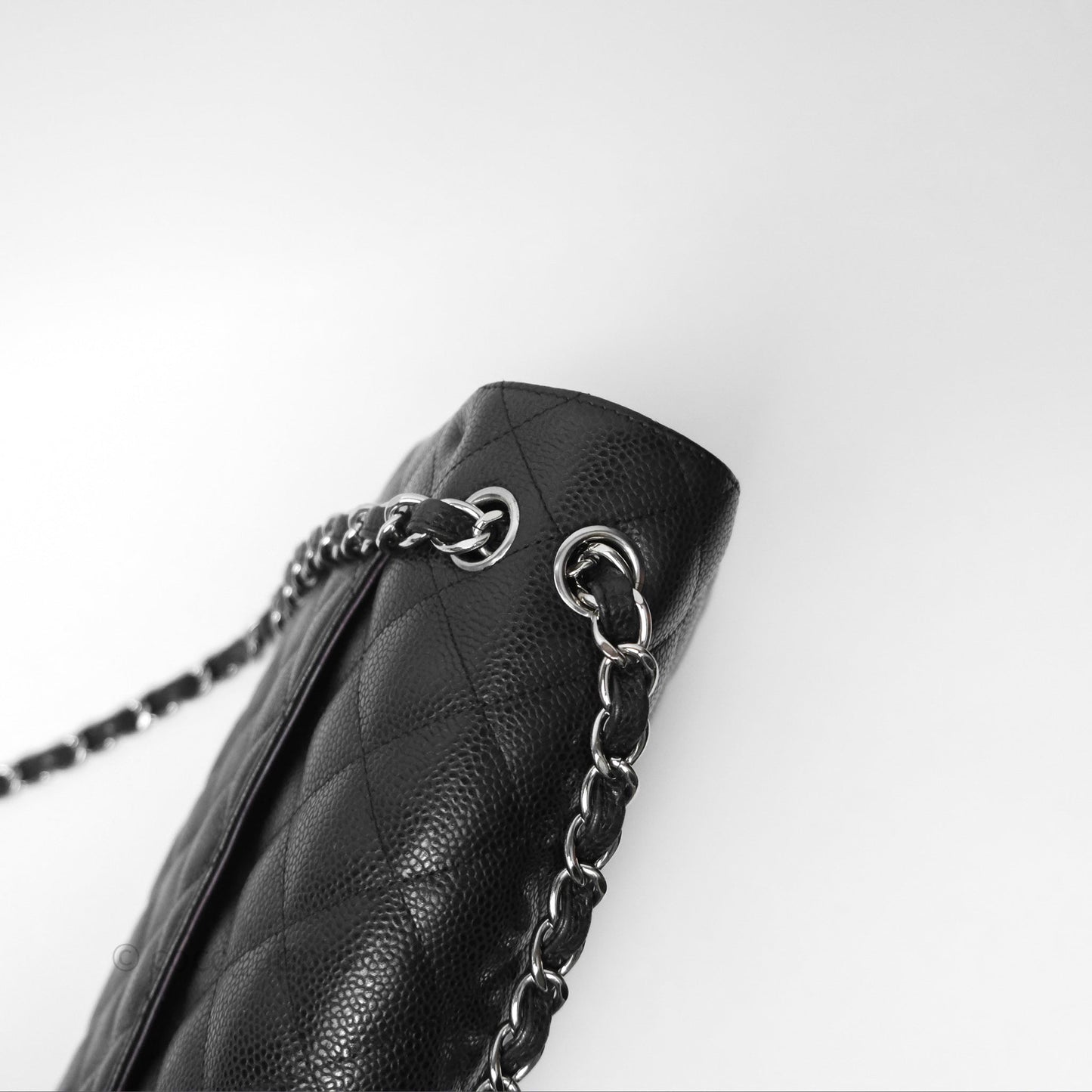 Chanel Jumbo Double Flap Black Caviar Silver Hardware⁣⁣