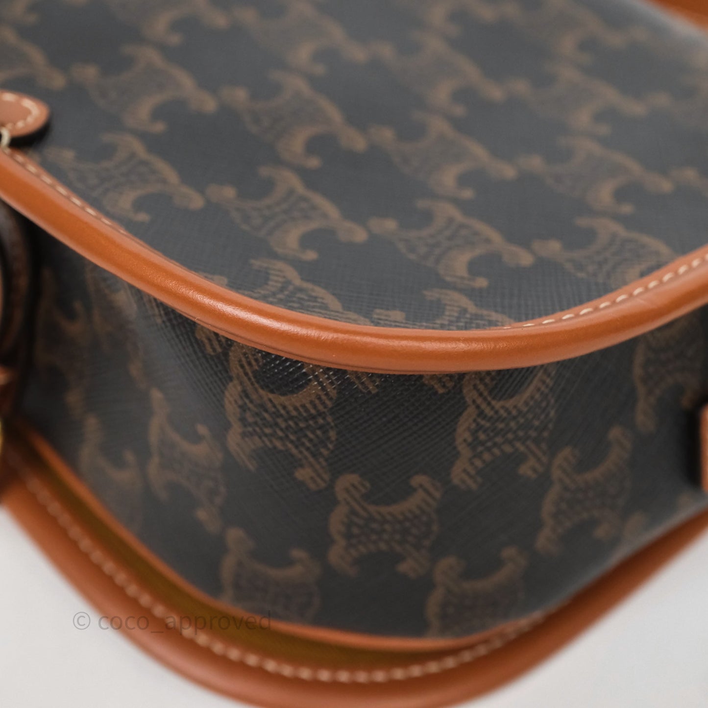 Celine Medium Folco Bag Triomphe Canvas Tan