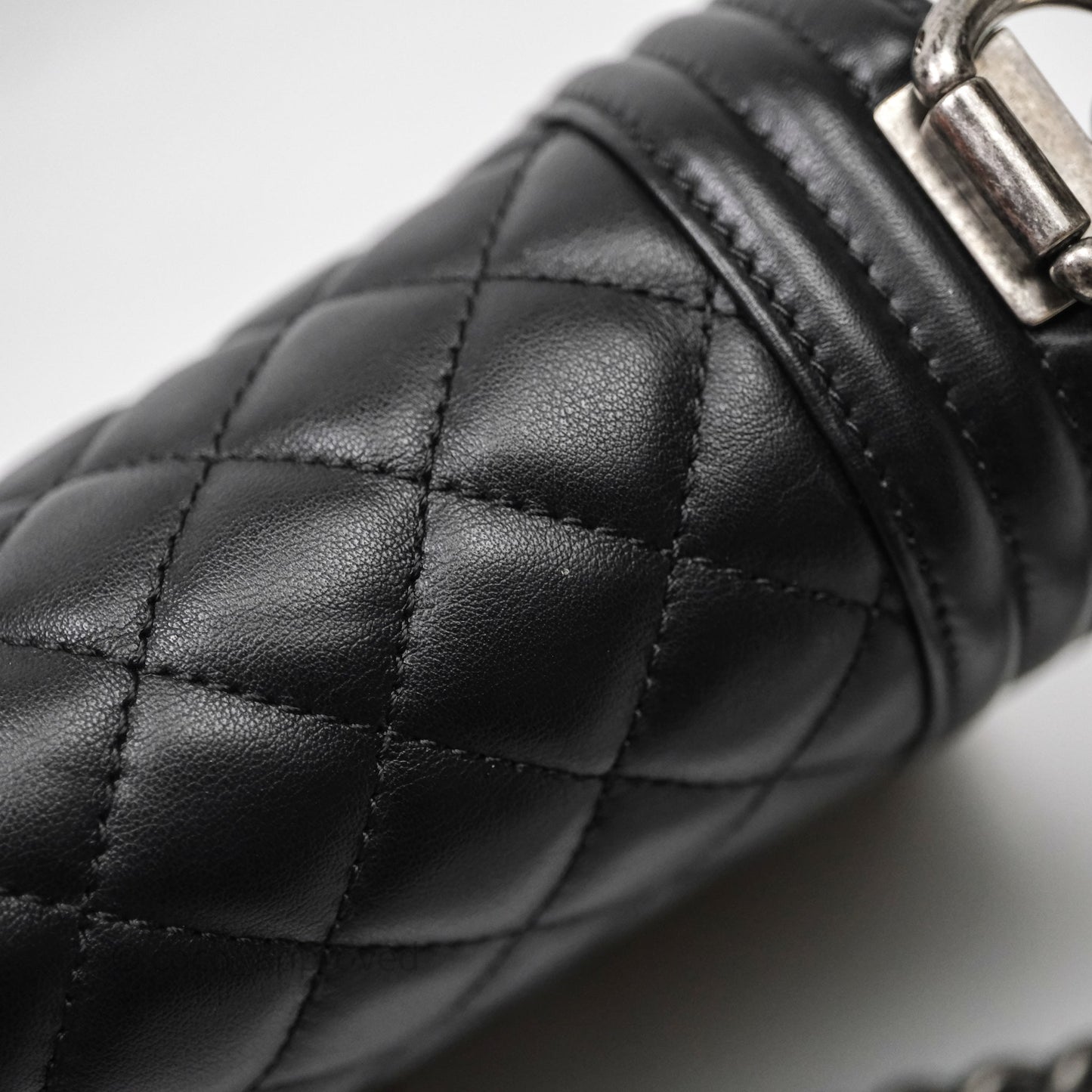 Chanel Medium Boy Quilted Black Lambskin Ruthenium Hardware