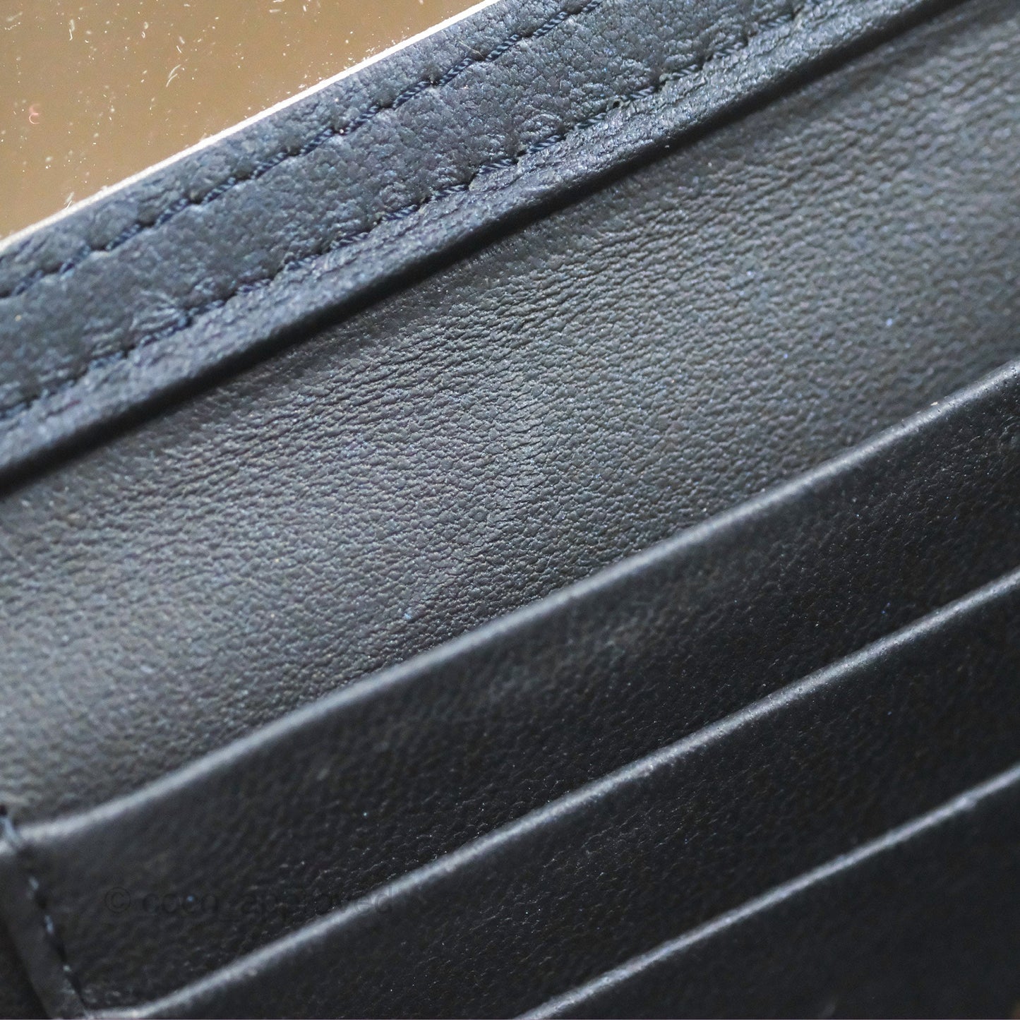 Chanel Vanity Rectangular Top Handle Iridescent Navy Lambskin Gold Hardware