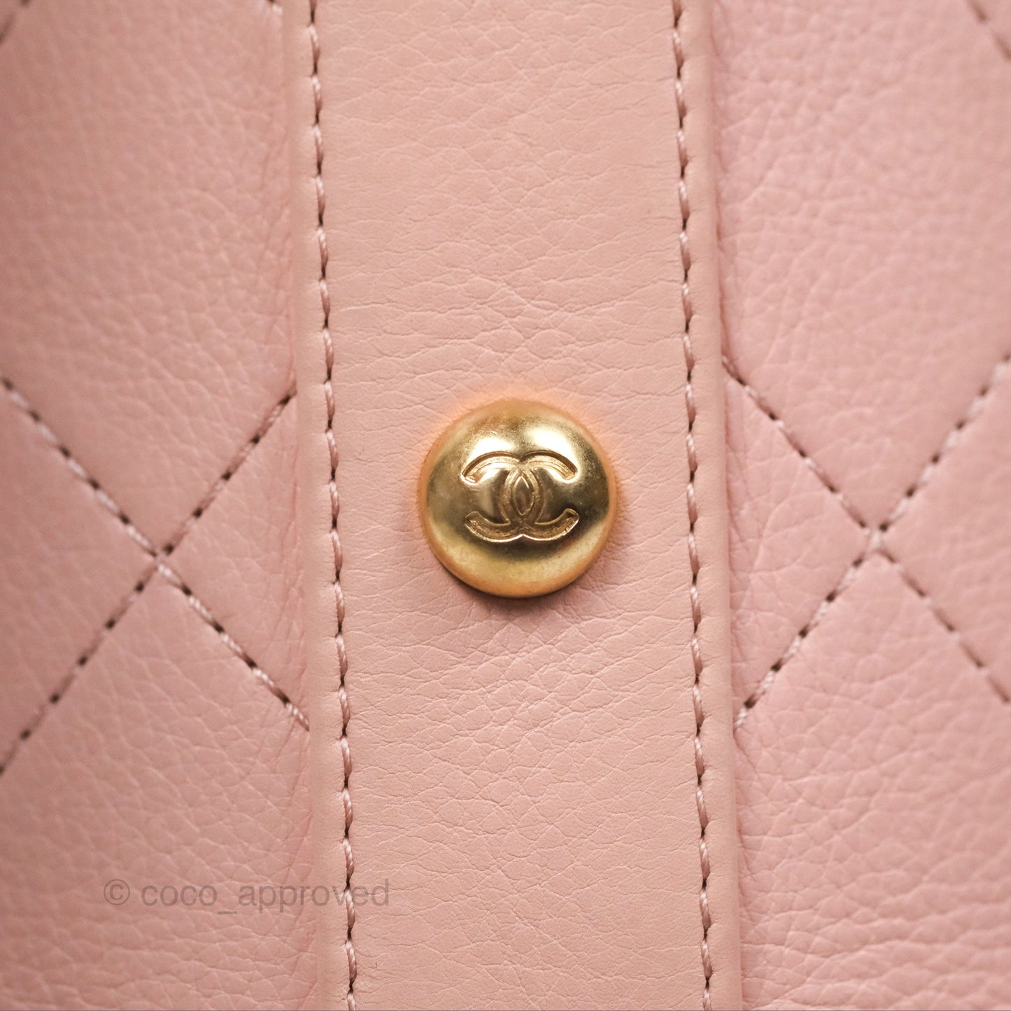 Chanel Quilted Top Handle Drawstring Bucket Bag Calfskin Tweed Pink Aged Gold Hardware