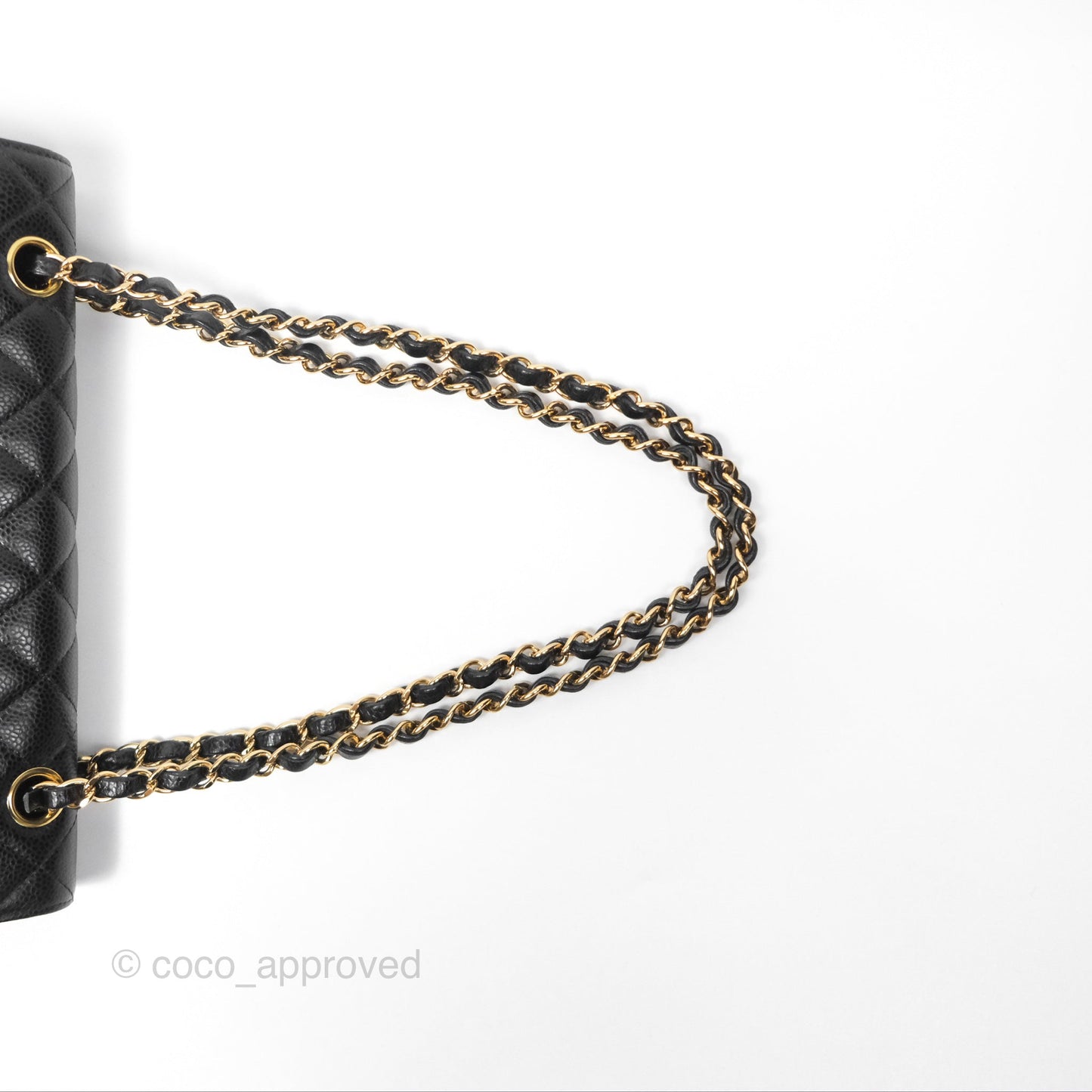 Chanel Classic M/L Medium Flap Quilted Black Caviar Gold Hardware