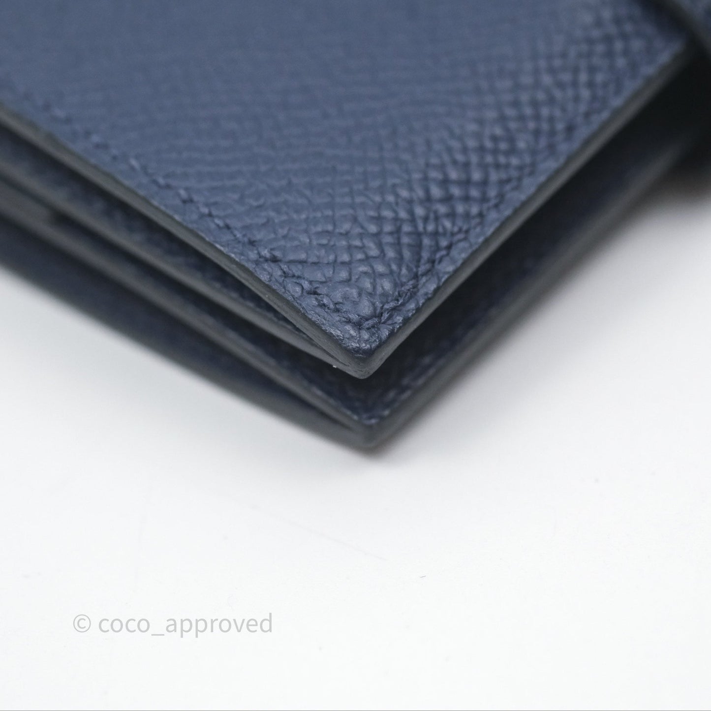 Hermès Bearn Mini Wallet Bleu Saphir 73 Epsom Palladium Hardware