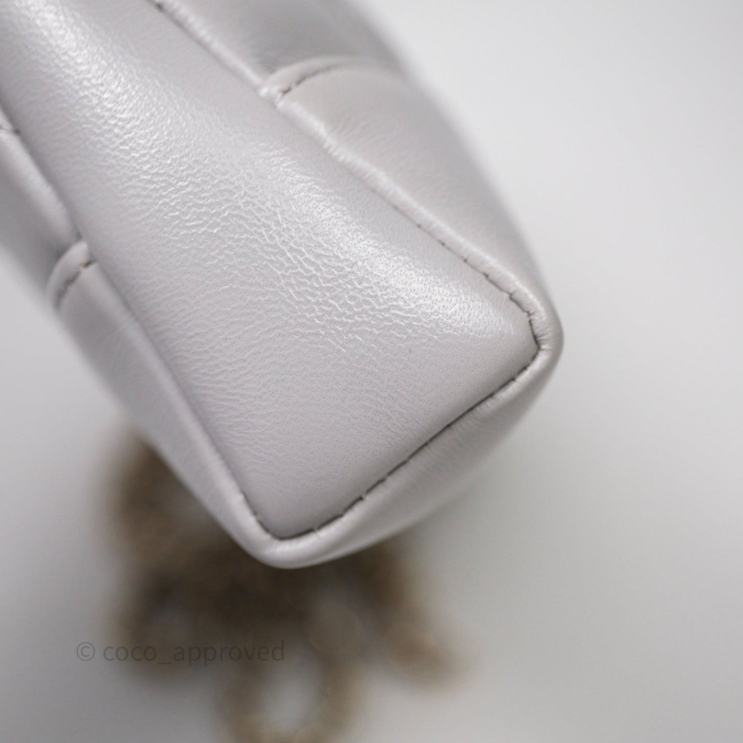 Chanel Nano 31 Grey Shiny Lambskin Gold Hardware