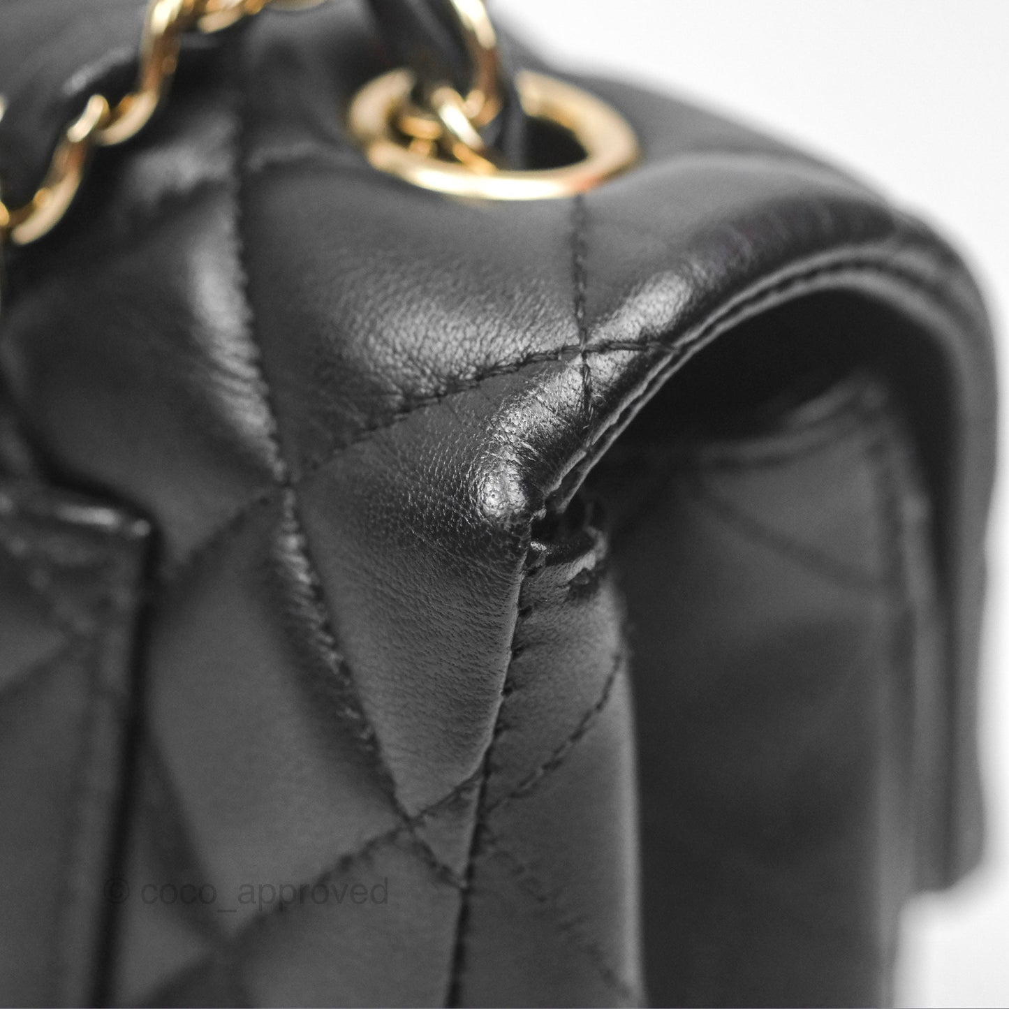 Chanel Quilted Mini Rectangular Black Lambskin Gold Hardware