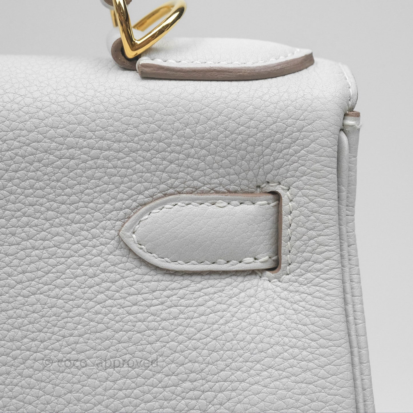Hermès Kelly II 28 Retourne Gris Pale M4 Togo Gold Hardware